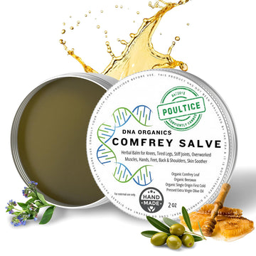 DNA Organics Comfrey Salve Ointment 2oz – Organic Herbal Salve for Bones, Muscles, Joints, Knees, Skin & Tattoo Care. Herbal Balm for Soothing Relief. Handcrafted, Slow-Infused, No Chemical Fillers Wild Castle buy supplements canada