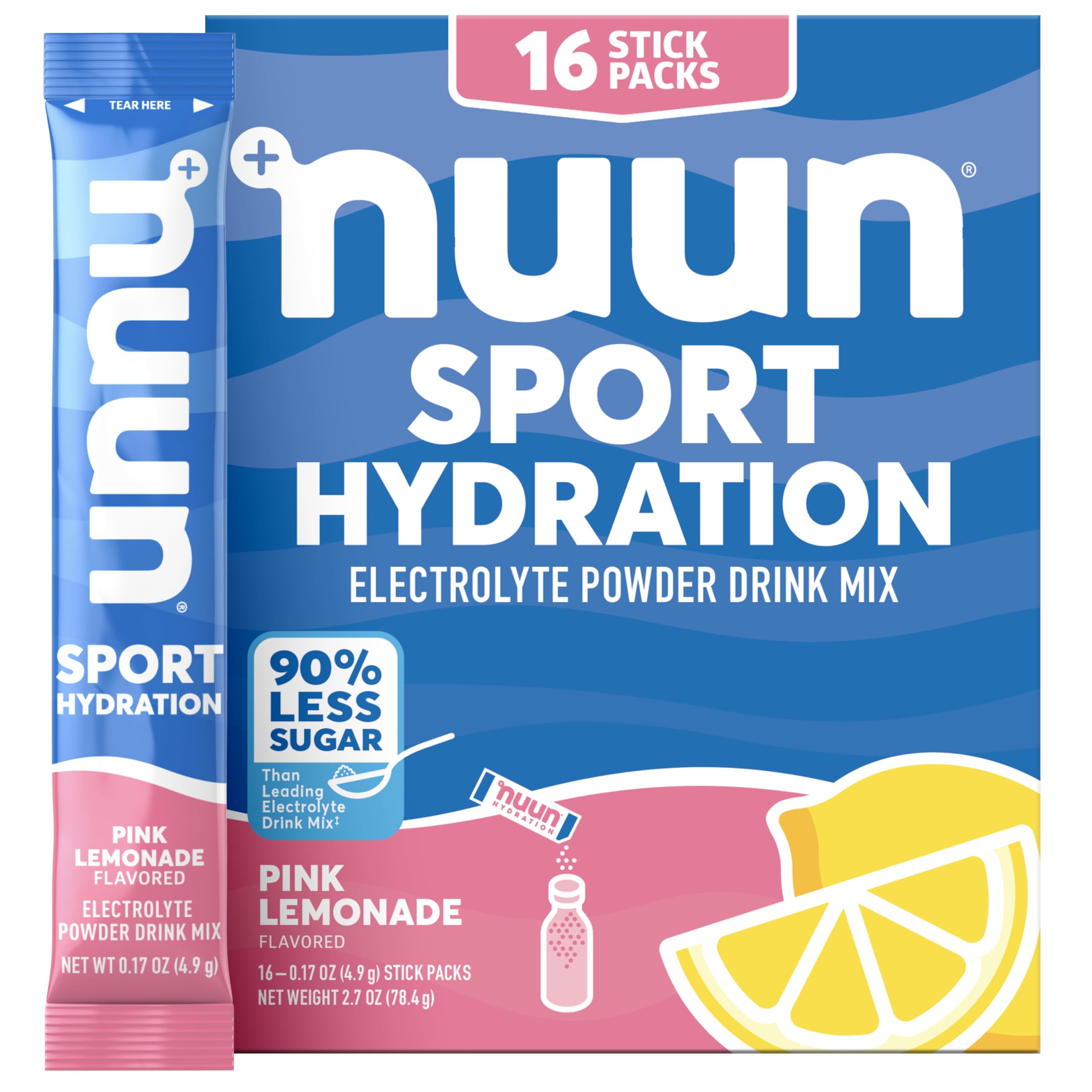 Nuun Sport Electrolyte Powder Packets with Magnesium, Calcium, Potassium, Chloride, and Sodium, Hydration Packets for On-the-Go, Pink Lemonade Flavor, Gluten Free & Vegan, Nuun buy supplements canada