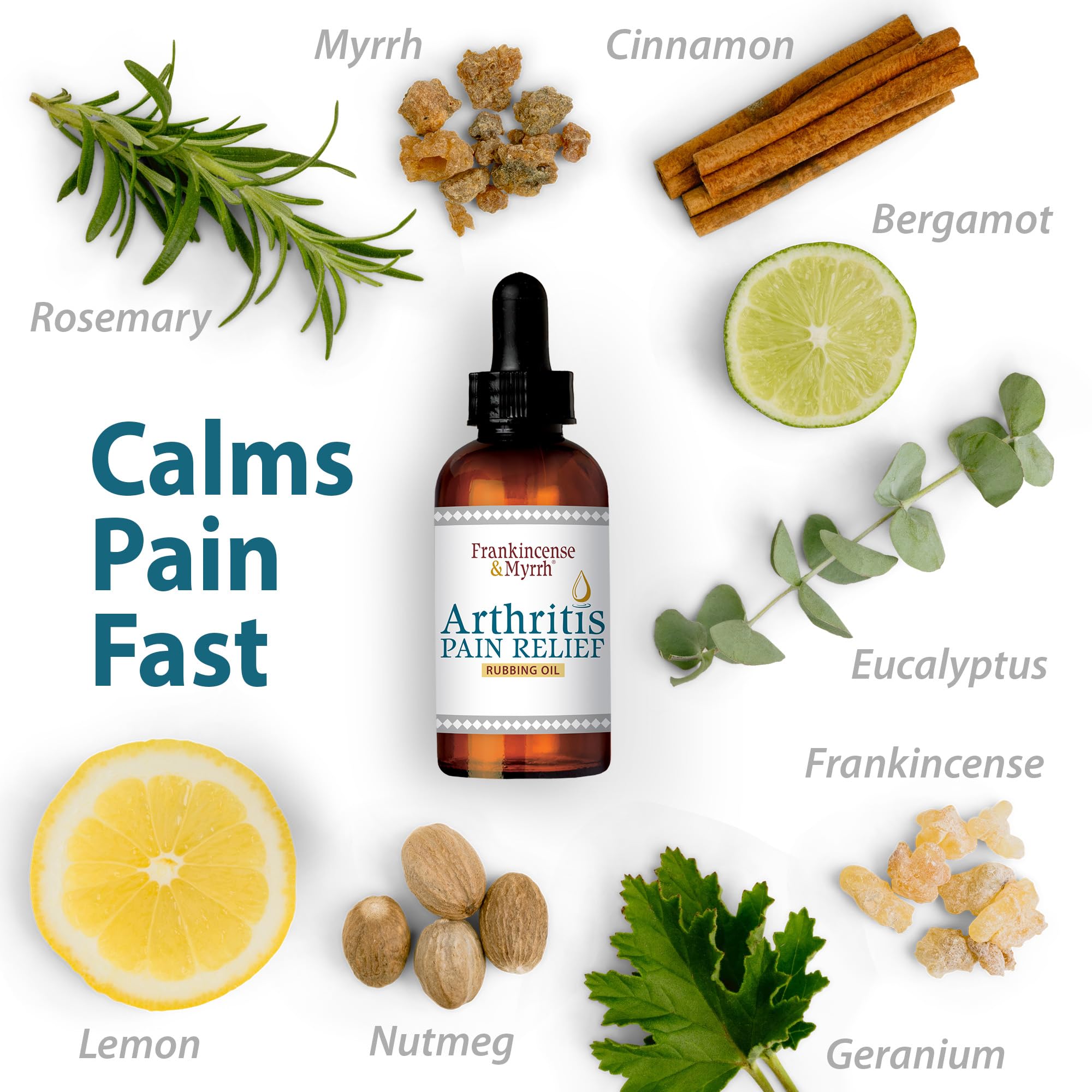 Frankincense & Myrrh Arthritis Pain Relief Rubbing Oil – Arthritis Pain Reliever with Frankincense Essential Oil for Sciatica, Lower Back, Neck, Hands, Knees, Joints and Shoulders, 2 fl.oz. - 1 Pack FRANKINCENSE & MYRRH buy supplements canada