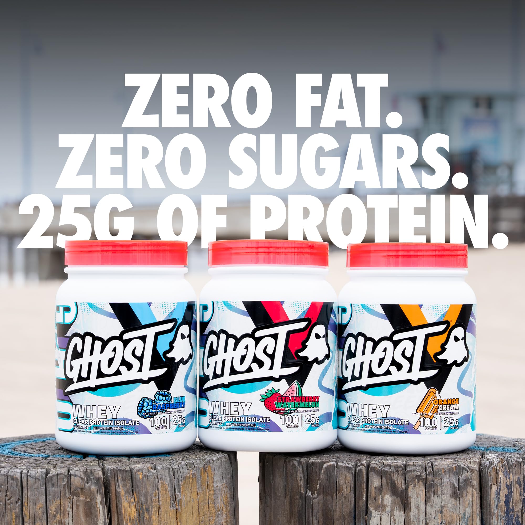 GHOST Clear Whey Isolate Protein Powder, Strawberry Watermelon - 1.57 LB Tub, 25G of Whey Protein - Post Workout Drink for Muscle Gain & Recovery – Sugar Free, Soy Free & Zero Fat, 20 Servings GHOST buy supplements canada