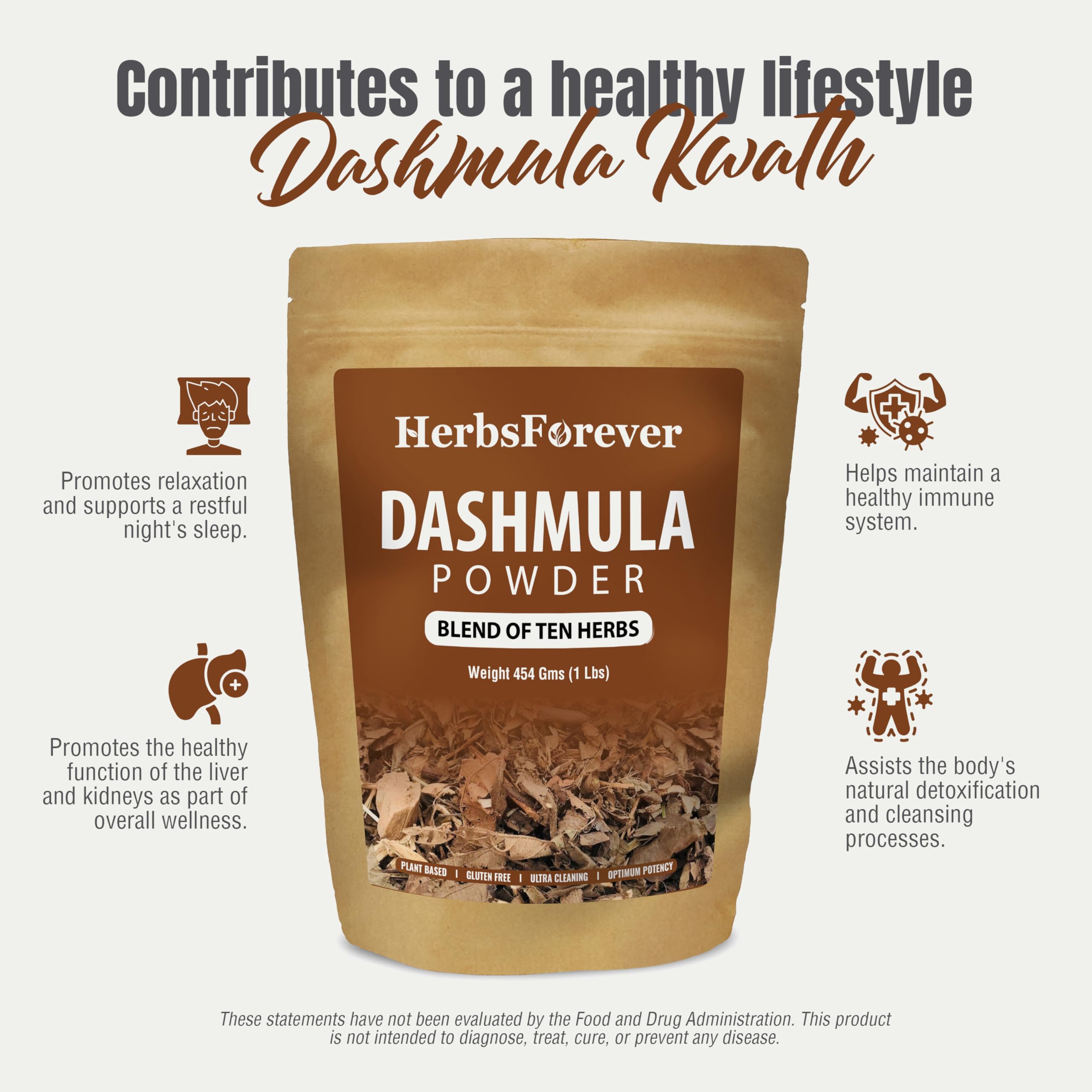 Herbsforever Dashmula Cut and Sifted (Coarse/Kawth) Herbs for Tea - Joint Comfort, Vata Calming, Female Postpartum Cycle & Wellness, Ten Authentic Ayurvedic Roots, Non GMO, Vegan 454g,1 lbs,Dashmool Herbsforever buy supplements canada
