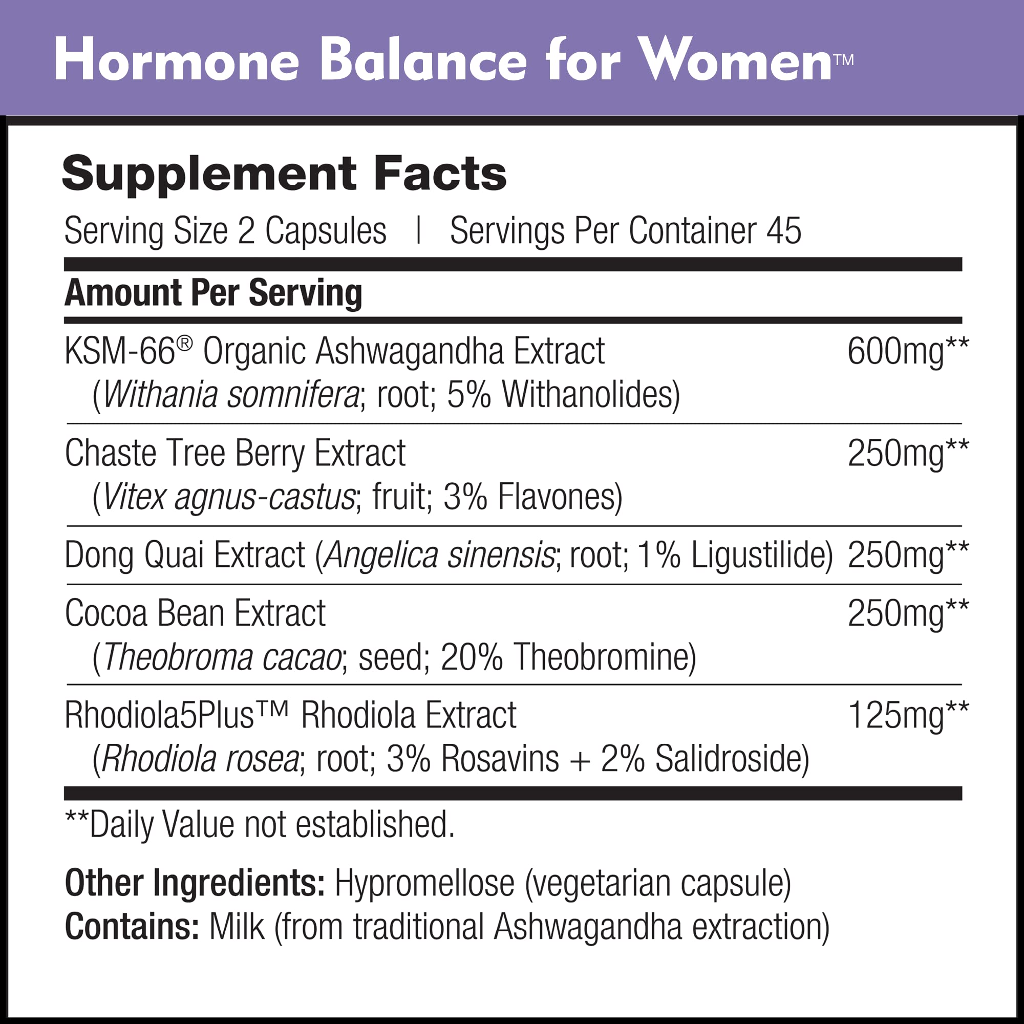 Hormone Balance for Women - Natural Mood Supplement - PMS Relief and Menopause Support | Featuring Clinically Studied KSM-66 Ashwagandha (90 Capsules) DailyNutra buy supplements canada