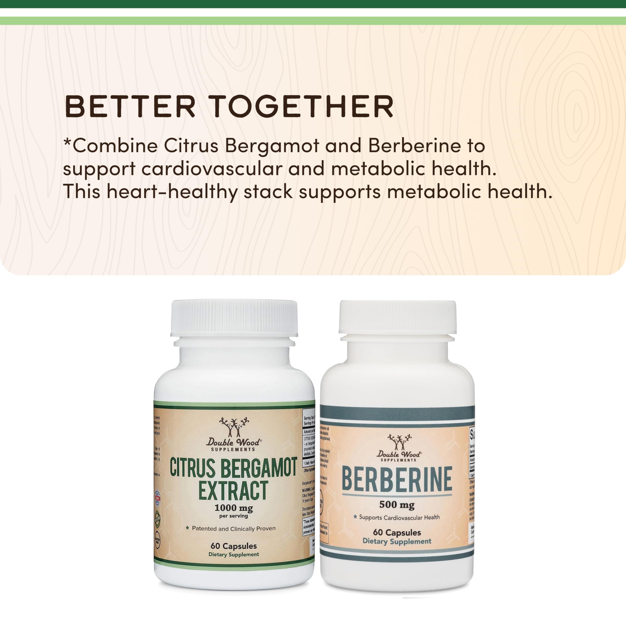 Citrus Bergamot Supplement, 1000mg, 60 Capsules - Supports Healthy Cholesterol & Triglyceride Levels - 1,000mg Servings Double Wood Supplements buy supplements canada