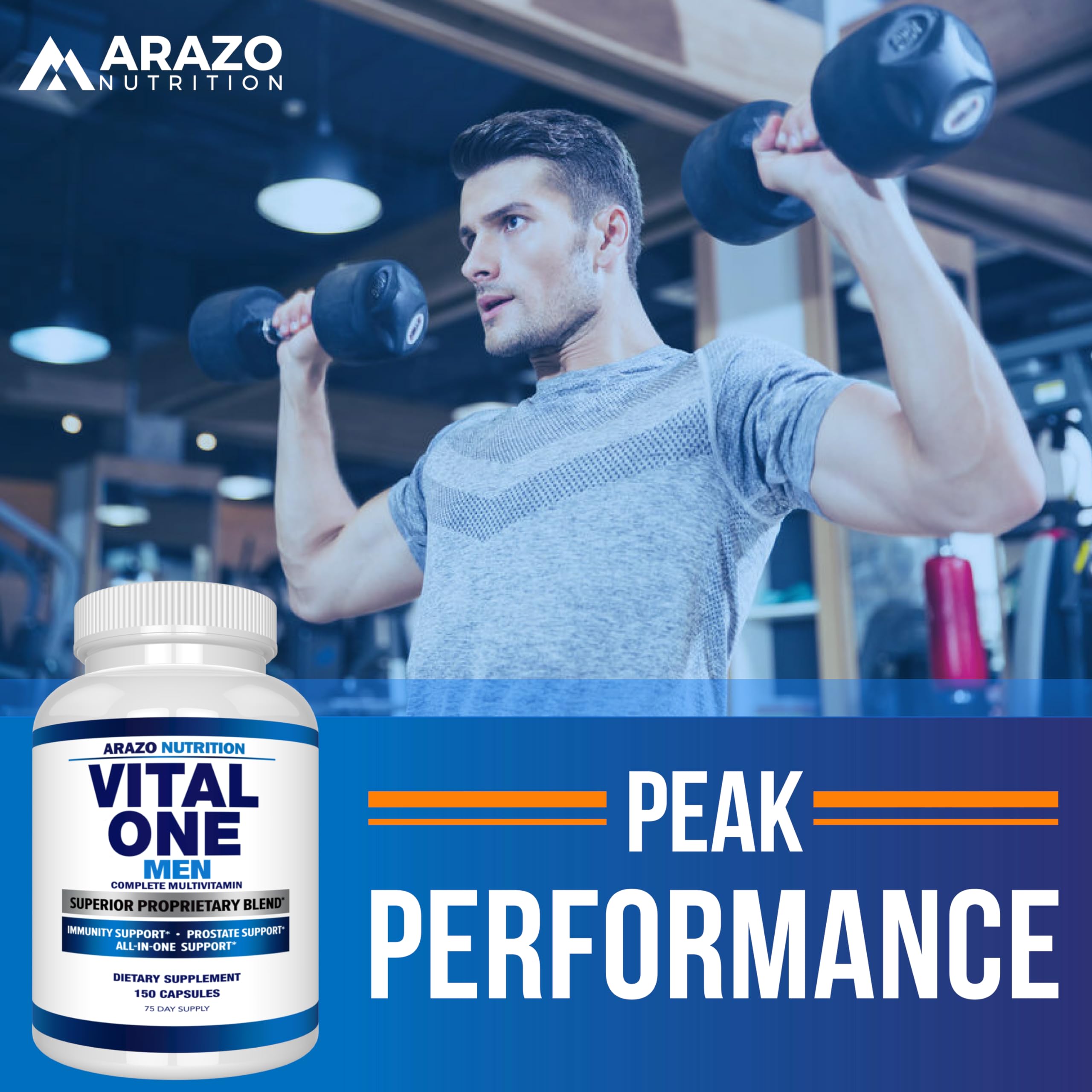 Arazo Nutrition Vital One Multivitamin for Men – Daily Wholefood Supplement - 150 Vegan Arazo Nutrition buy supplements canada