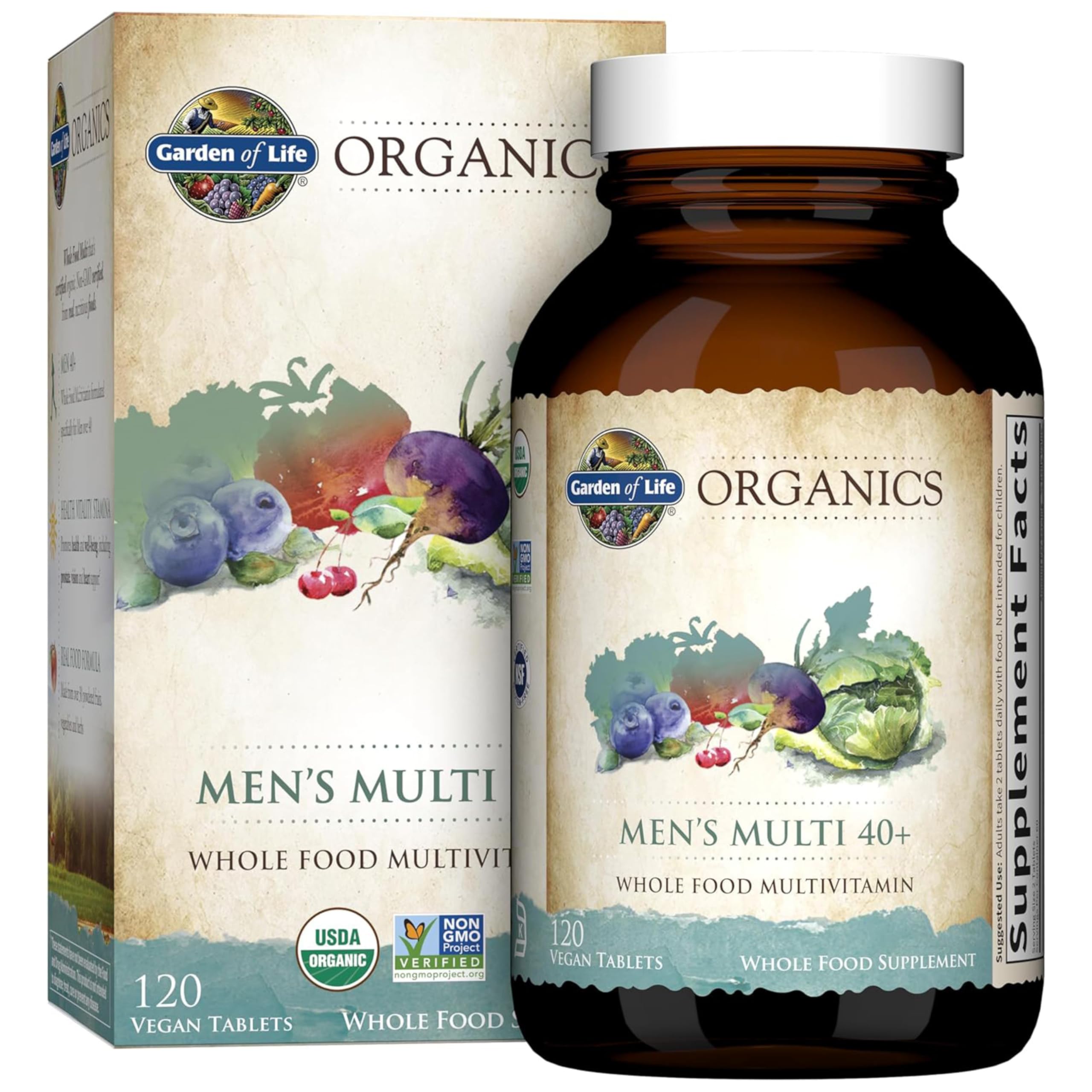 Garden of Life Organics Whole Food Multivitamin for Men 40+ 120 Tablets, Vegan Mens Multi for Health Garden of Life buy supplements canada
