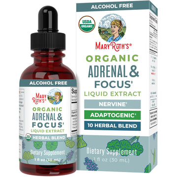 MaryRuth Organics - USDA Organic Brain Nootropic Supplement for Adults with Ginkgo Biloba & Astragalus | Focus & Adrenal Support | Brain & Memory Drops | Vegan | Non-GMO | Gluten Free | 30 Servings MARYRUTH'S buy supplements canada