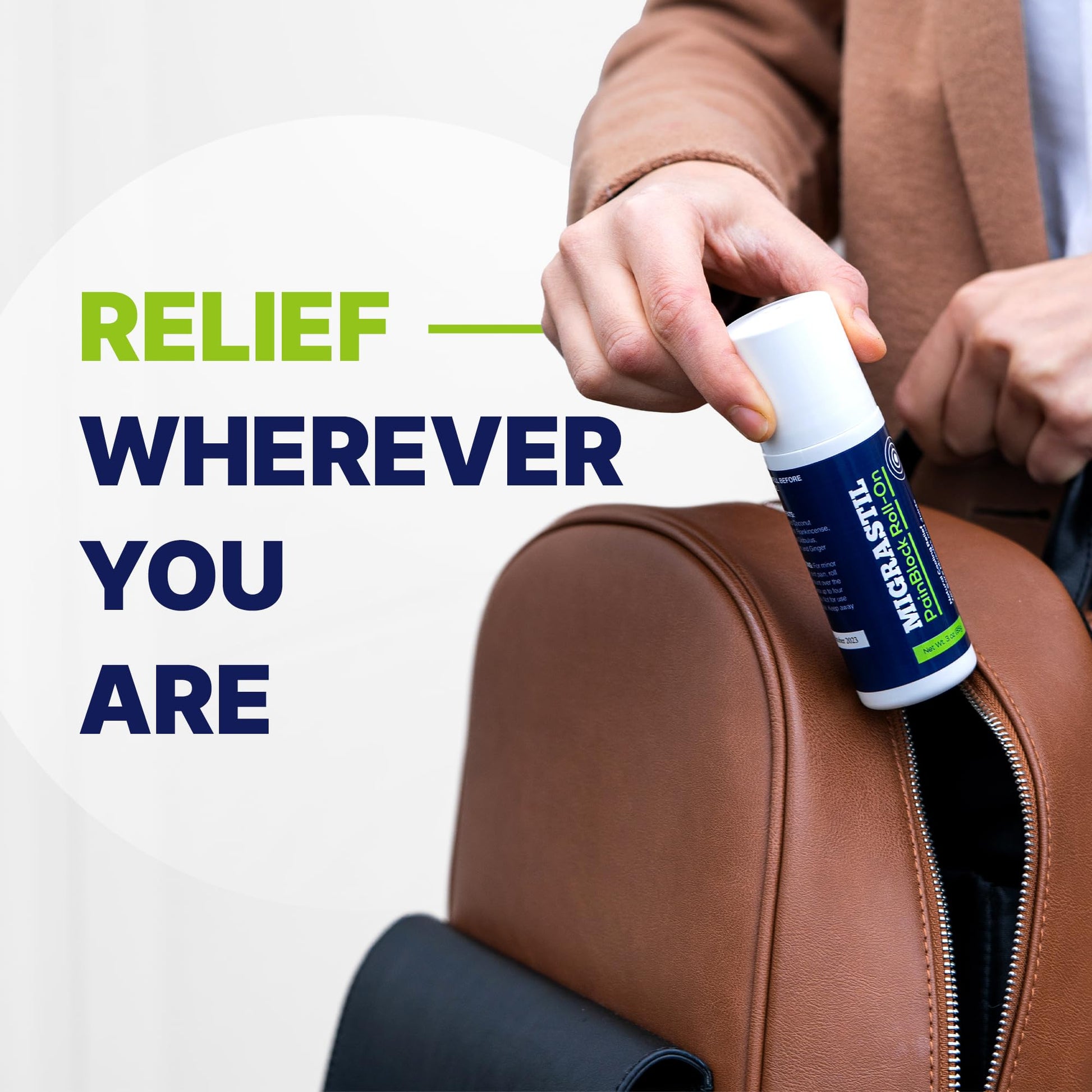 Basic Vigor Migrastil PainBlock Roll-On, 3 oz - Topical Roll-On for Muscle Aches, Cramps, Joint & Nerve Discomfort. Works Great on Shoulders, Neck, Feet, Knees, Legs, Back, Elbows, HIPS, Etc. Basic Vigor buy supplements canada