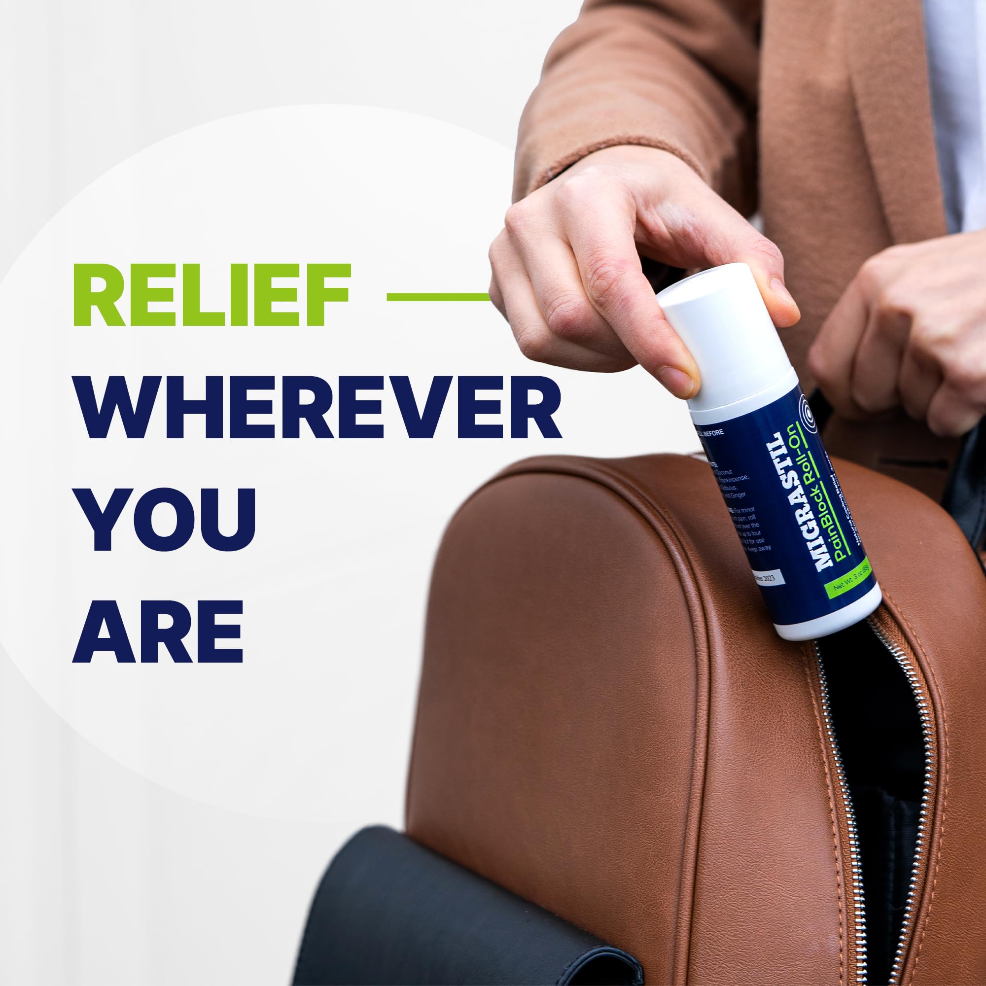 Basic Vigor Migrastil PainBlock Roll-On, 3 oz - Topical Roll-On for Muscle Aches, Cramps, Joint & Nerve Discomfort. Works Great on Shoulders, Neck, Feet, Knees, Legs, Back, Elbows, HIPS, Etc. Basic Vigor buy supplements canada