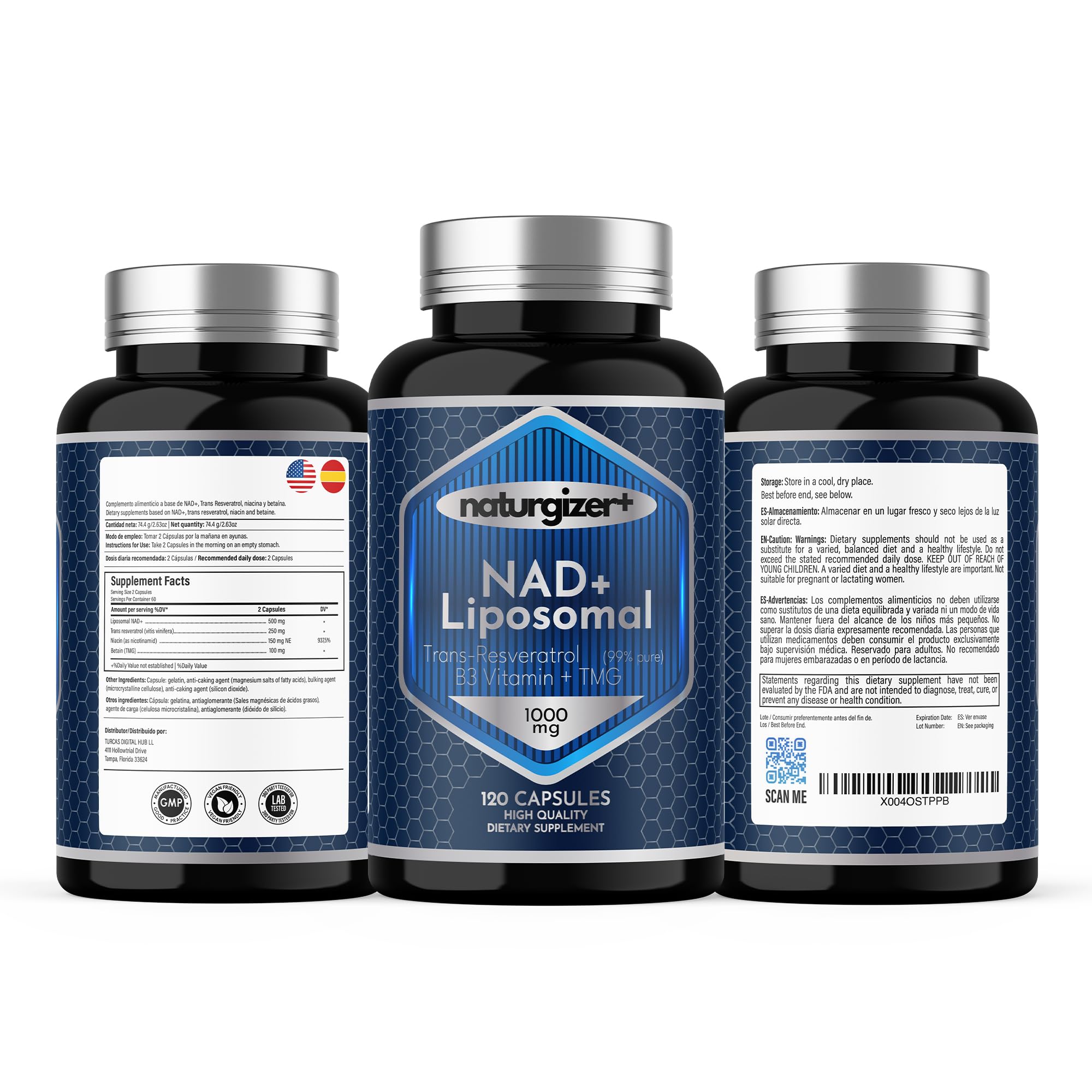 naturgizer+ Liposomal NAD+ Supplement with Resveratrol, TMG & Vitamin B3 | 4-in-1 Healthy Aging & Cellular Energy Support | High Absorption NAD Plus for Men & Women Over 40 | 120 Capsules naturgizer+ buy supplements canada