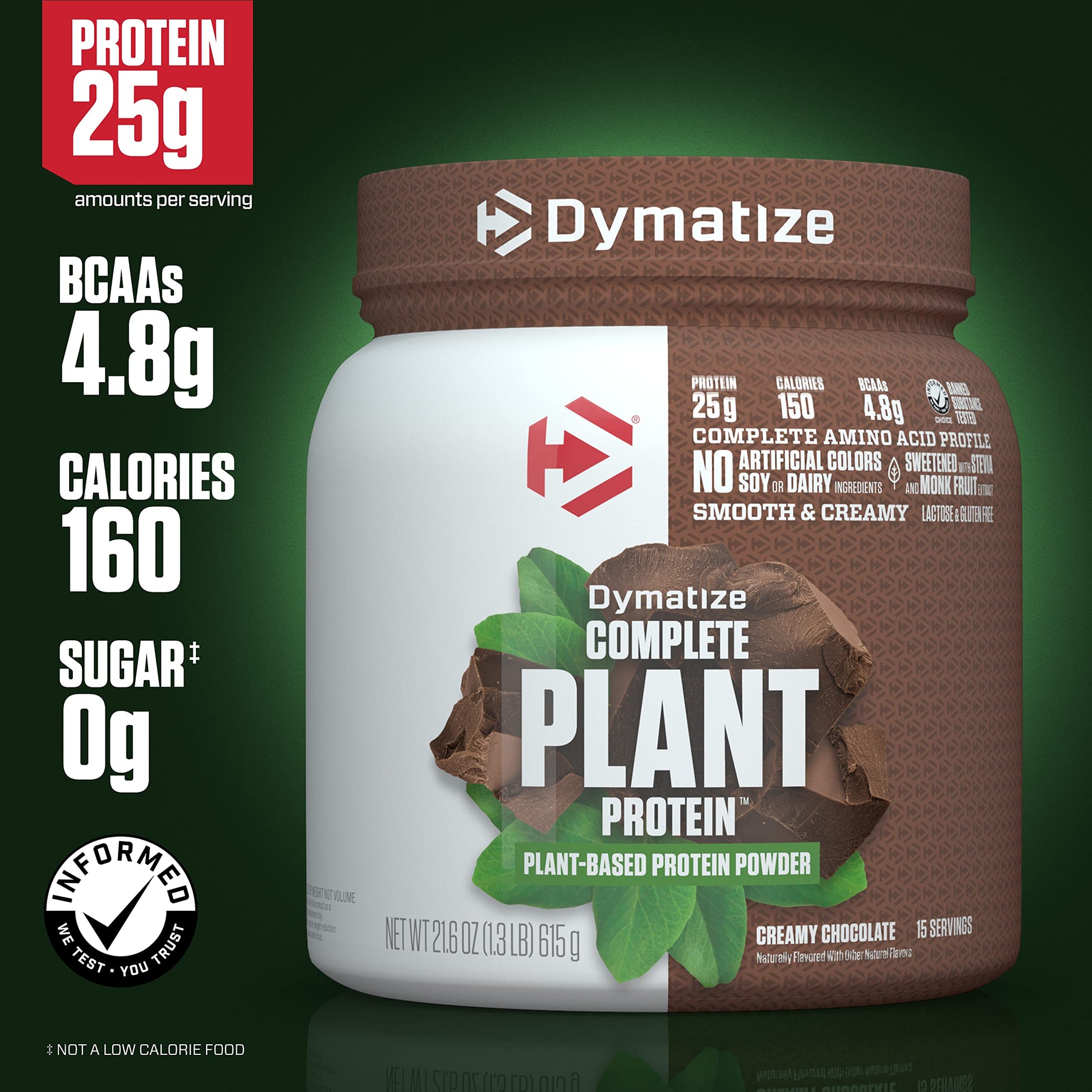 Dymatize Vegan Plant Protein, Creamy Chocolate, 25g Protein, 4.8g BCAAs, Complete Dymatize buy supplements canada