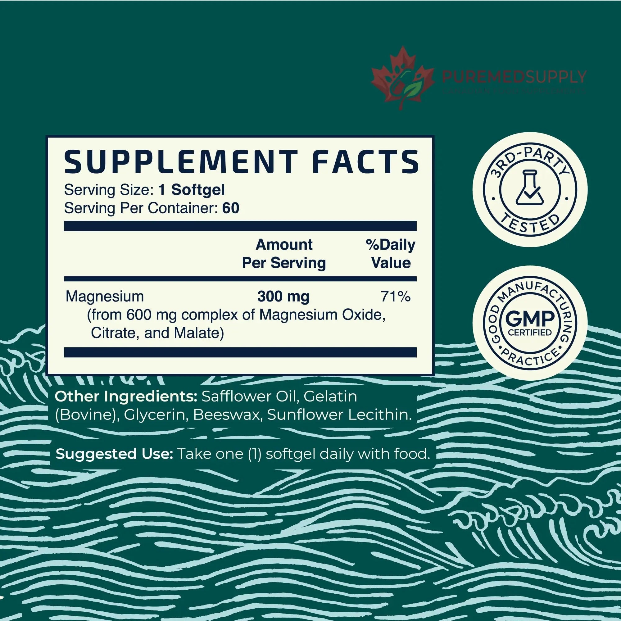 Triple Magnesium Softgels | Citrate, Malate, & Oxide | Highly Absorbable Magnesium Supplement for Digestion, Calm, Leg Cramps, & Sleep Support | 300mg Complex | Easy to Swallow Soft Gels | 60 Count Nobi Nutrition buy supplements canada
