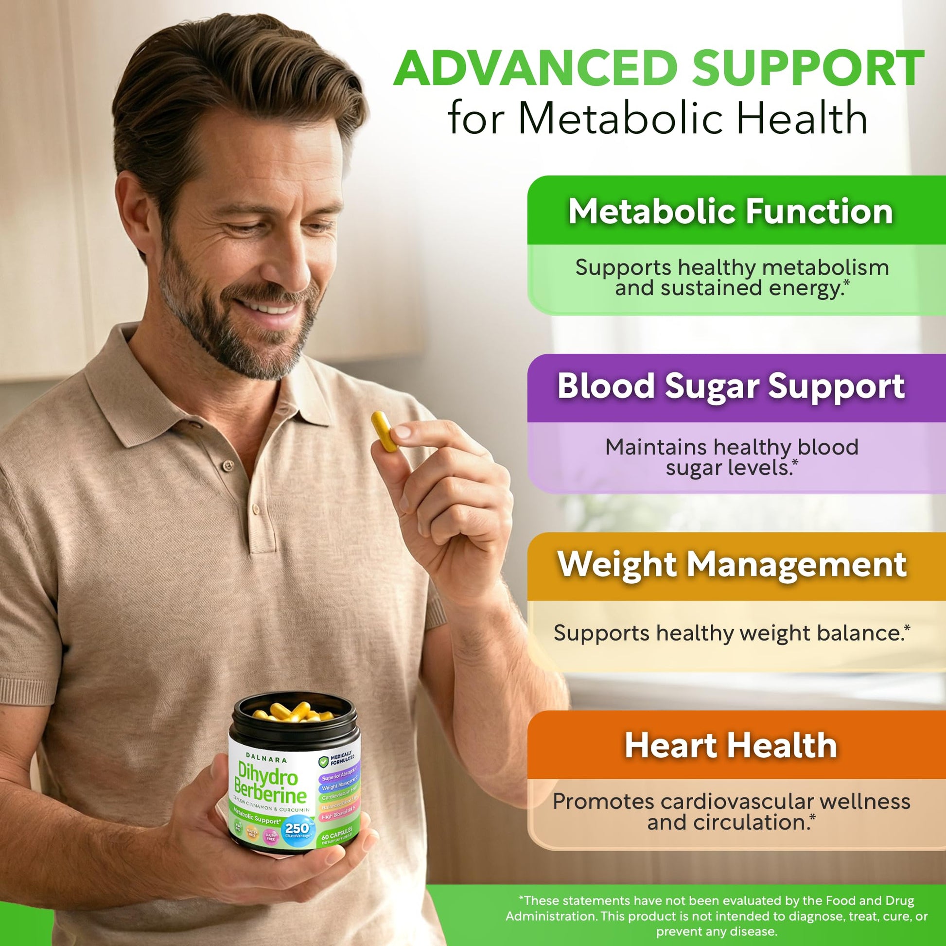 Dalnara Dihydroberberine Capsules 250mg, 60 Count - Supports Metabolic Wellness & Balanced Energy, Non-GMO,Dihydroberberine Supplement Dalnara buy supplements canada
