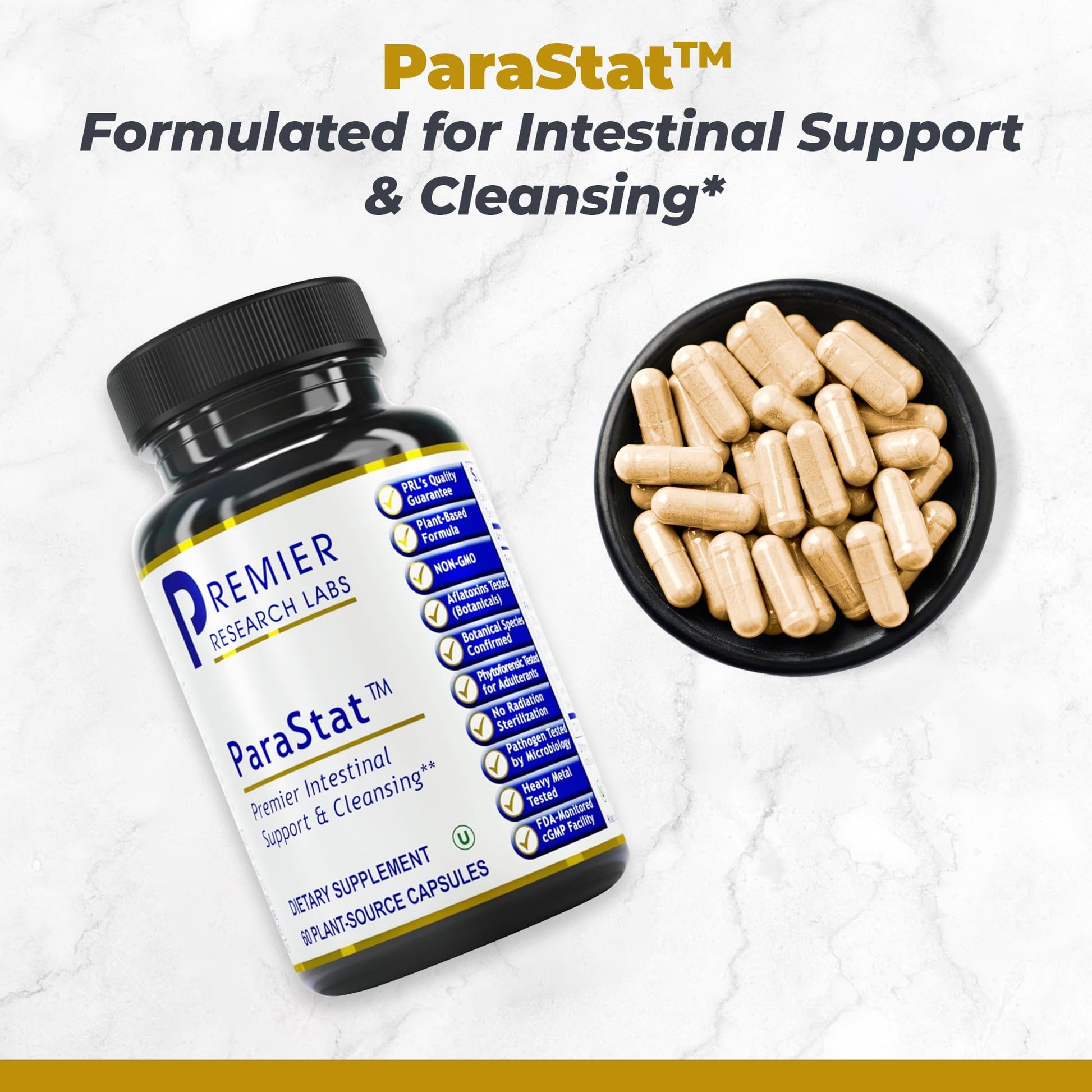 Premier Research Labs ParaStat - Intestinal Cleanse, Natural Gut Cleanse for Women & Men, Support for Colon Detox, Bloating, Digestion & Constipation - 90 Capsules (30 Day Supply) Premier Research Labs buy supplements canada
