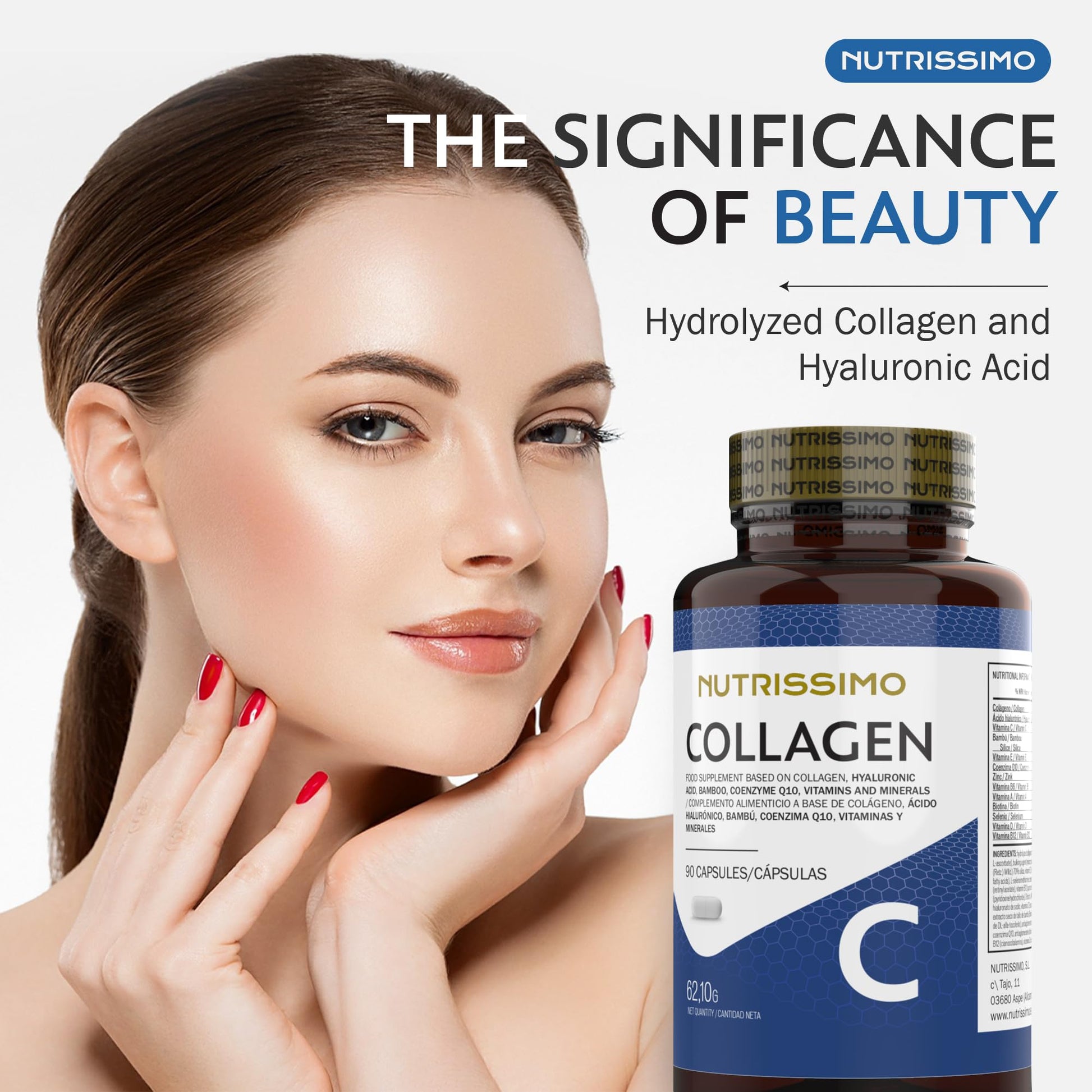 NUTRISSIMO Collagen + Hyaluronic Acid + Biotin + CoQ10 + Vitamins A, C (non-acidic), D and B12 + Zinc NUTRISSIMO buy supplements canada