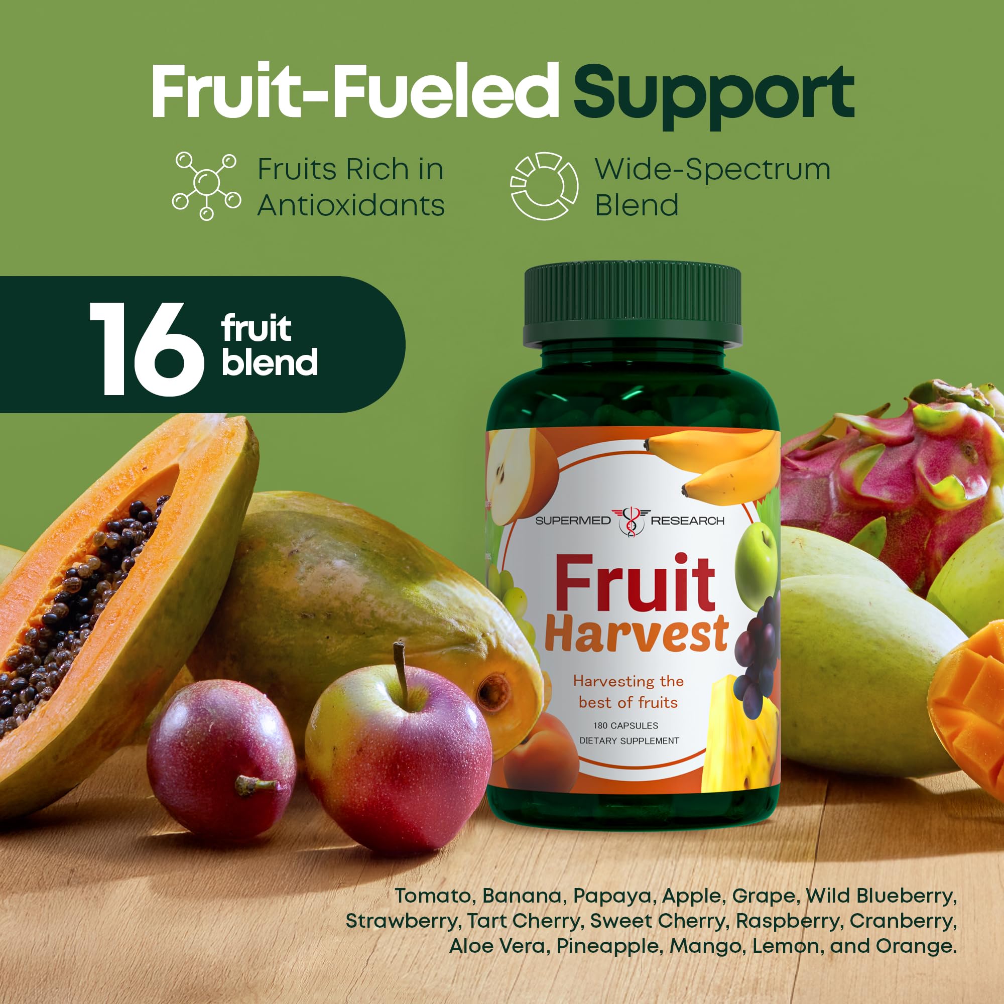 Supermed Research Fruits and Vegetables Supplements – 2 Pack Combination Fruit & Veggies Supplement – Whole Food Vitamins & Minerals for Adults – Superfood Veggie Vitamins for Adults (180 x 2, 360 Ct) Supermed Research buy supplements canada