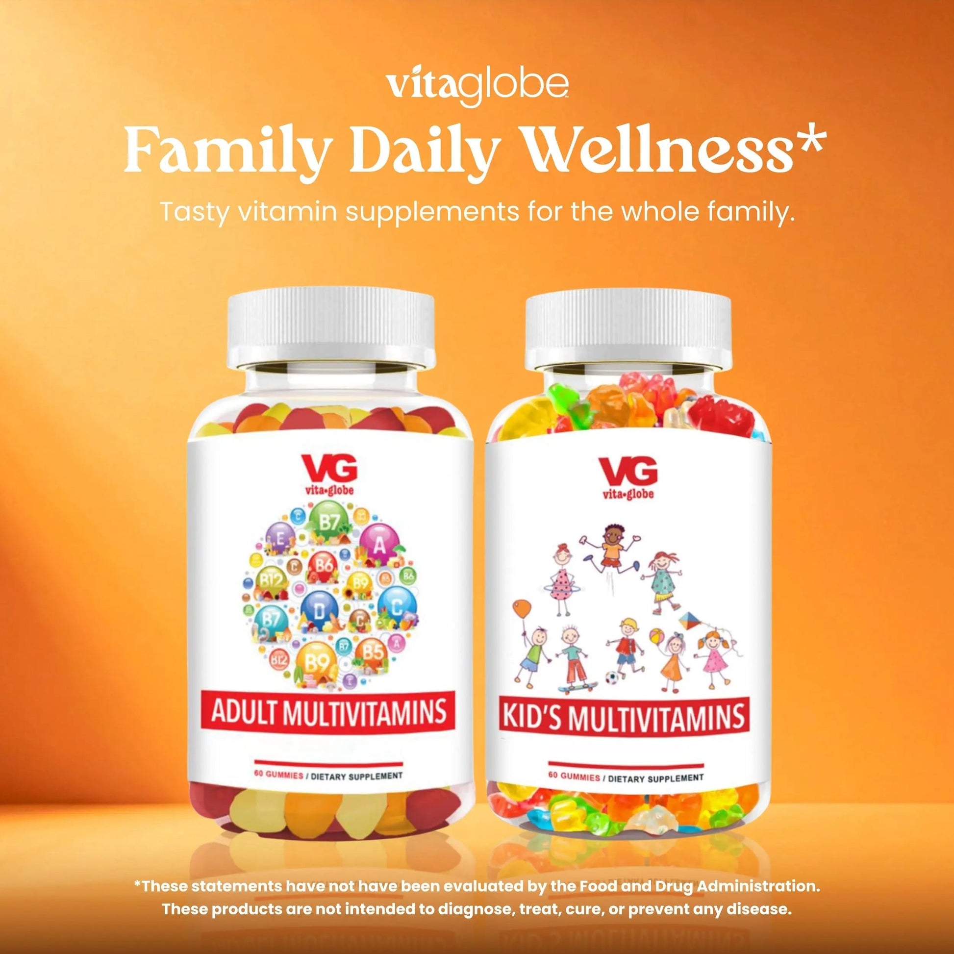 VITA GLOBE Adult Multivitamin Gummies – 9 Daily Vitamins with C, D, E, B6, B12, Folate & Biotin | Delicious Juicy Trio Orange VITA GLOBE buy supplements canada