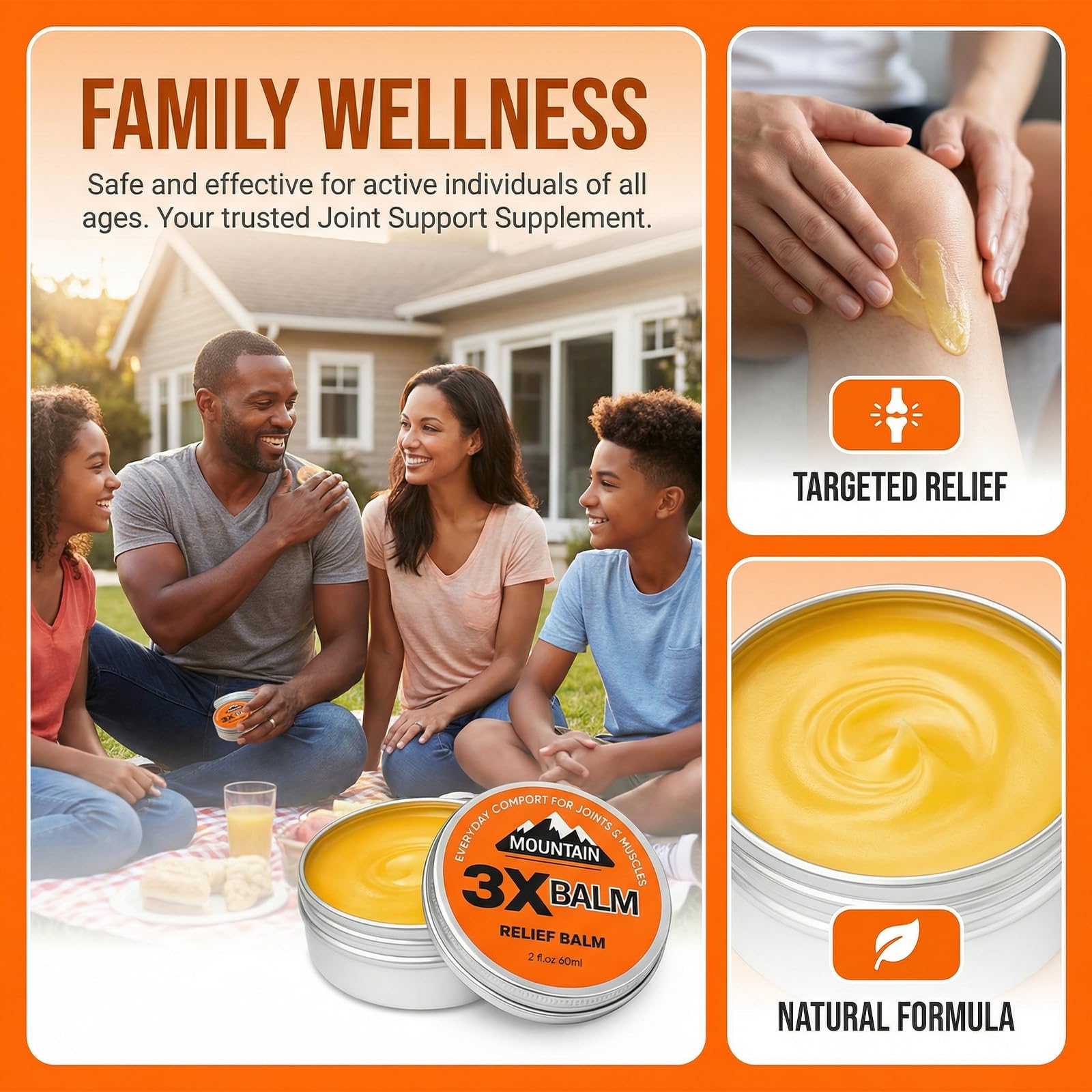 MOUNTAIN 3X 3X Relief Balm, 2.7fl Oz Relief Balm, with Natural Arnica & Camphor, Soothing Neck, Hands & Feet, Non-Greasy Formula, Fast Absorbing (1) MOUNTAIN 3X buy supplements canada