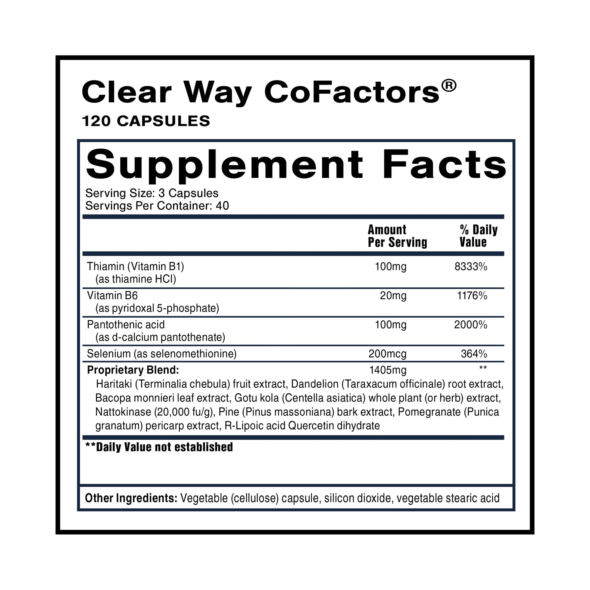 Quicksilver Scientific Clear Way Cofactors - Body Detox Cleanse Support with Vitamin B1, Dandelion Extract, Quercetin & Nattokinase Enzyme - Antioxidant Cleanse to Support Gut Health (120 Capsules) Quicksilver Scientific buy supplements canada