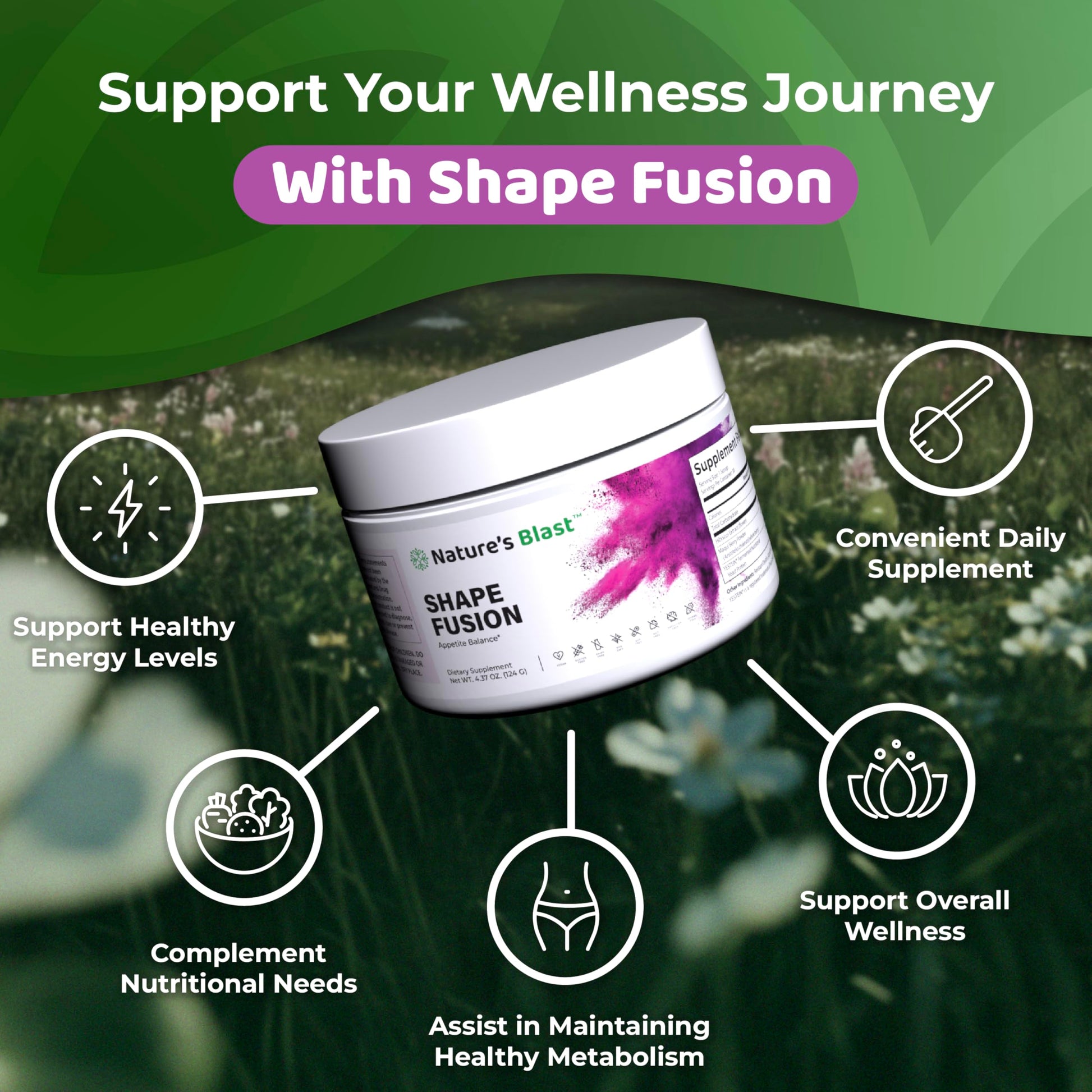 NATURES BLAST Shape Fusion® - GLP-1 Supplements with Ashwagandha, Hibiscus, Ceylon Cinnamon, Maqui Berry & African Mango Extract - Supports Healthy Habits, Energy & Body Balance - 30 Servings NATURES BLAST buy supplements canada