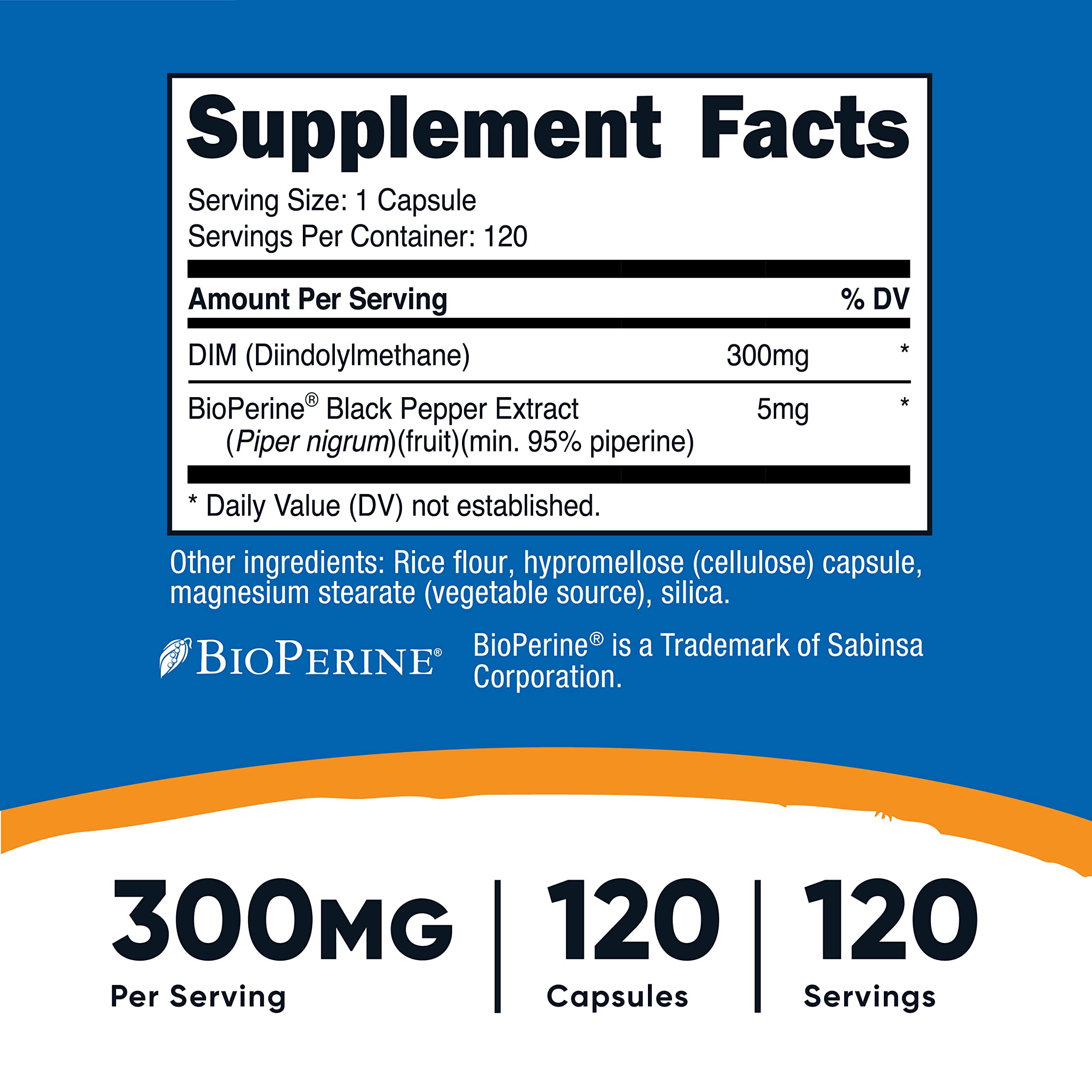 Nutricost DIM (Diindolylmethane) Plus BioPerine 300mg, 120 Vegetarian Capsules Nutricost buy supplements canada
