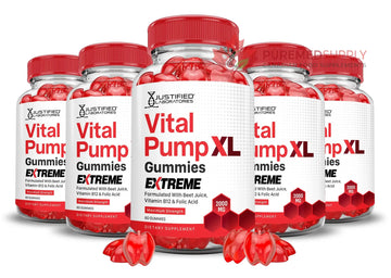 Justified Laboratories (5 Pack) Vital Pump XL Extreme 2000MG Performance Gummies Vital PumpXL Advanced Formula Formulated with Beet Juice ACV Pomegranate Powder B12 Vegan Non GMO 300 Gummys Justified Laboratories buy supplements canada