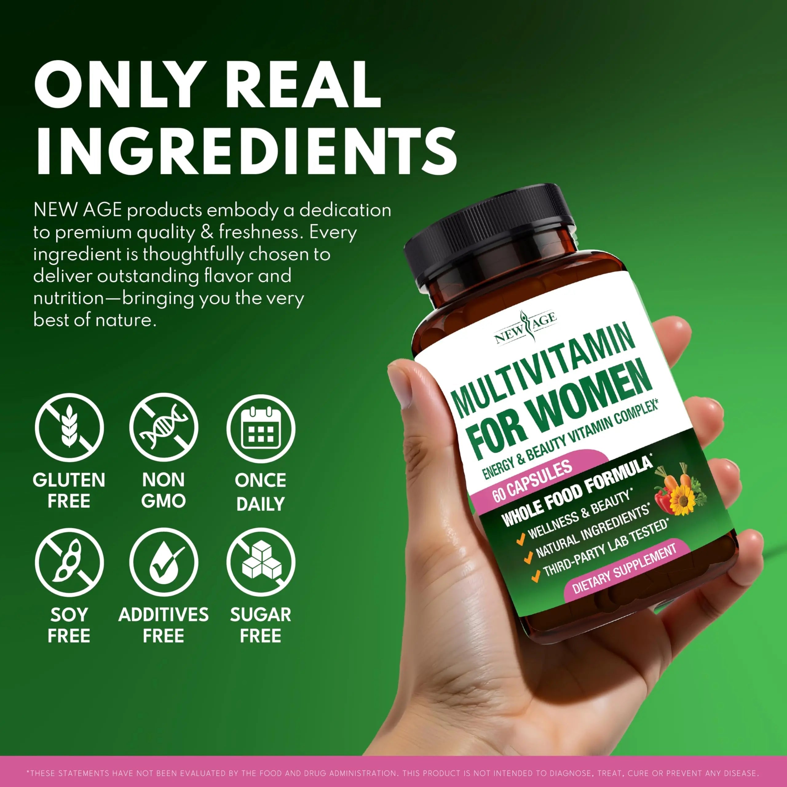 NEW AGE Multivitamin for Women - B-Complex, Whole Foods, Hair Support, Iron - All in1 Womens Multivitamin NEW AGE buy supplements canada