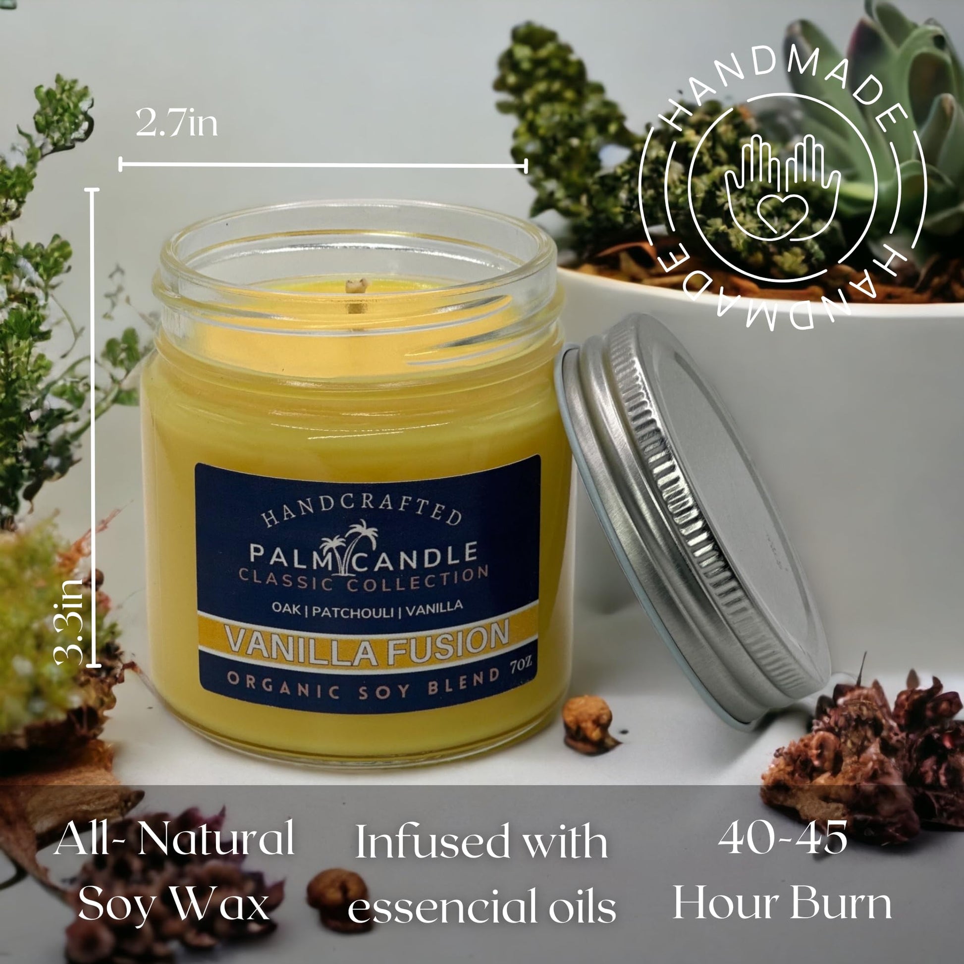 Vanilla & Wood Fusion Premium Soy Candle for Home Scented Candle 7 Ounces of Pure Aromatic Bliss Msupps.com buy supplements canada