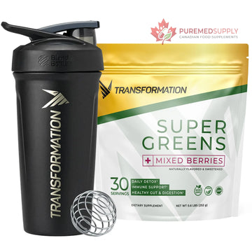 Transformation Super Greens Superfood Powder & Performance Insulated Shaker Bottle | Immune & Energy Support | Made with Natural Ingredients | Detoxifying & Alkalizing Minerals SPR BODY buy supplements canada