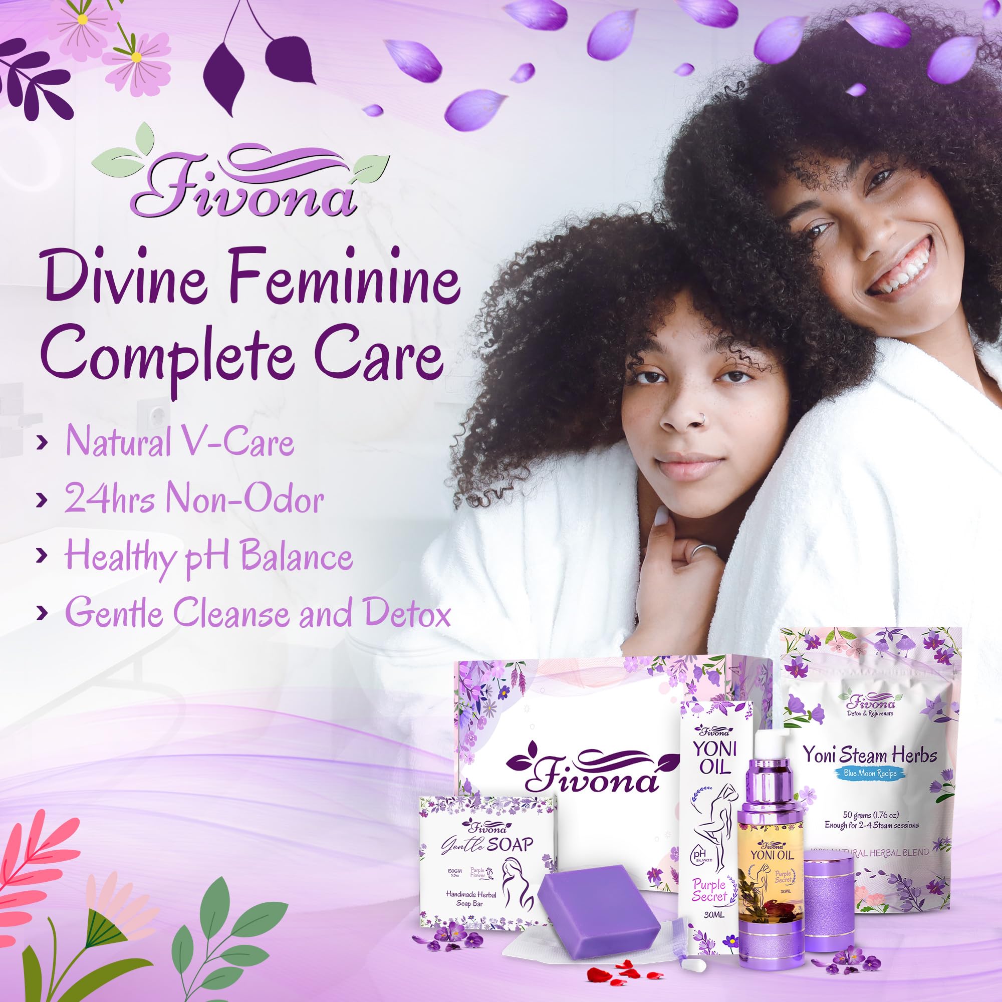 FIVONA Yoni Care Kit 3 in 1 - pH Balanced Natural Vaginal Oil 30 ml, Organic Herbal Soap 5.3 oz FIVONA buy supplements canada