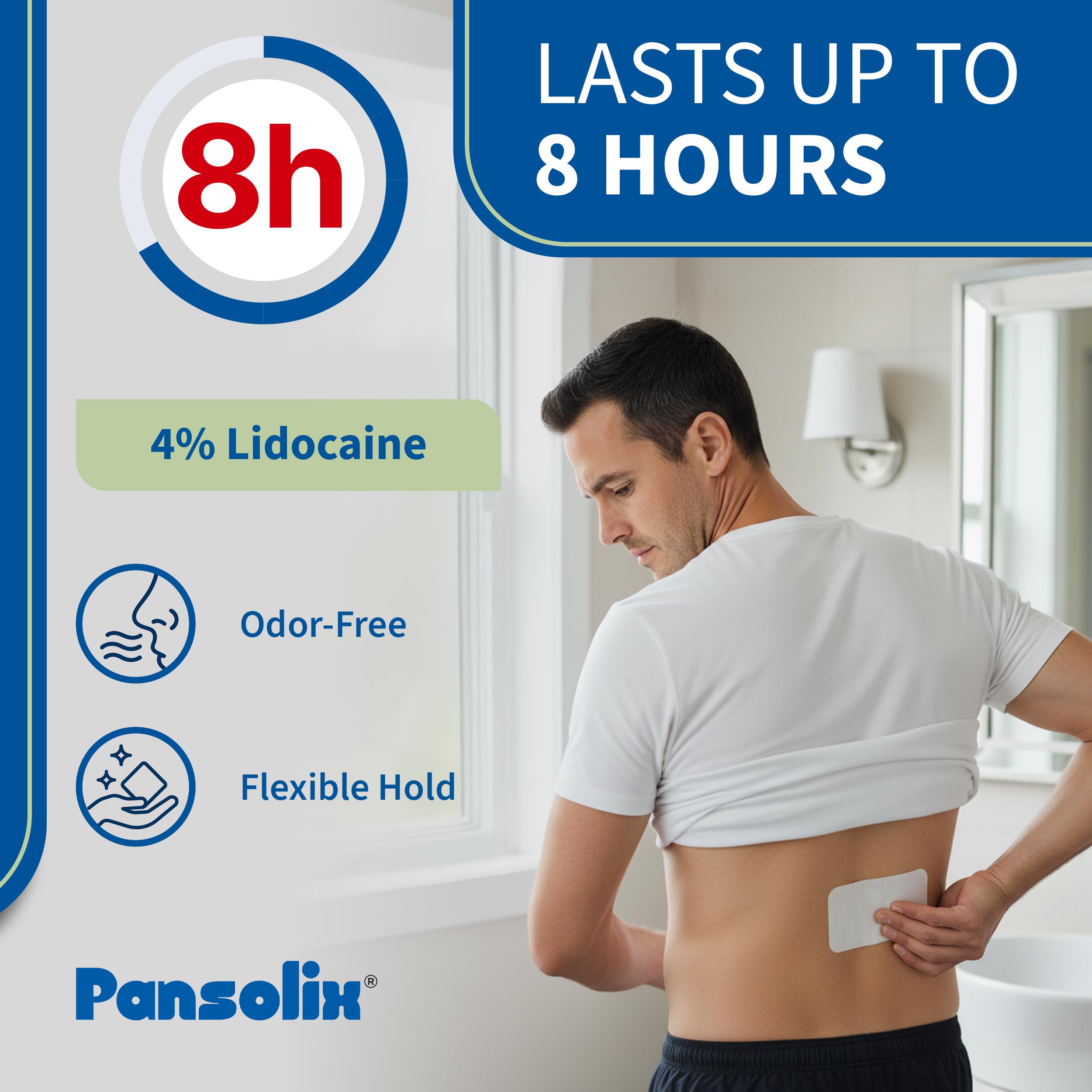 Pansolix Lidocaine Pain Relief Patches 4% | Topical Analgesic Patch | 10 x 14 cm | Skin Tone | Pack of 30 Pansolix buy supplements canada