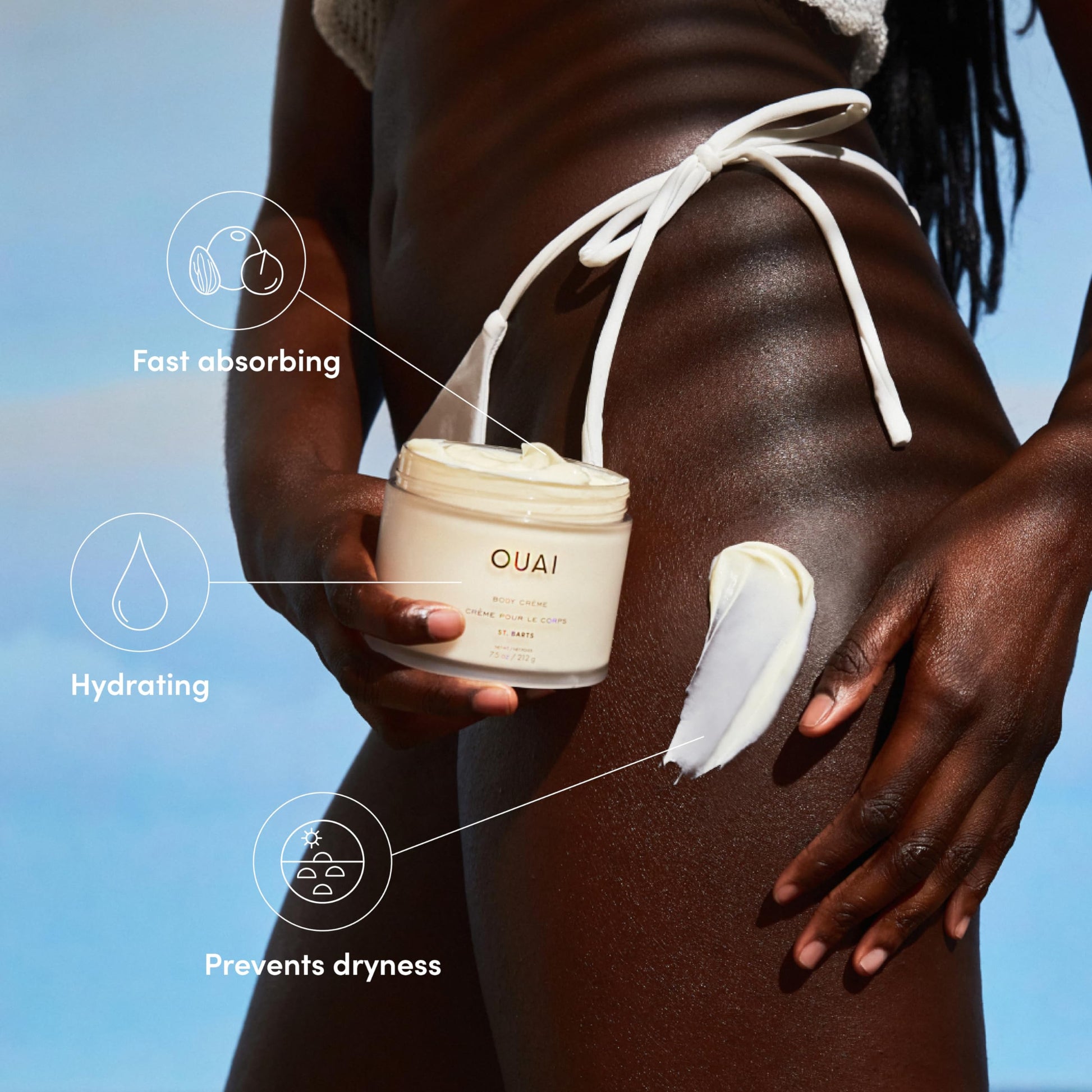 OUAI St. Barts Hair & Body Gift Set - Tropical-Scented Body Care for Women & Men - Includes Full Size Hydrating Body Cream & Deluxe Hair and Body Mist (2 Count) OUAI buy supplements canada
