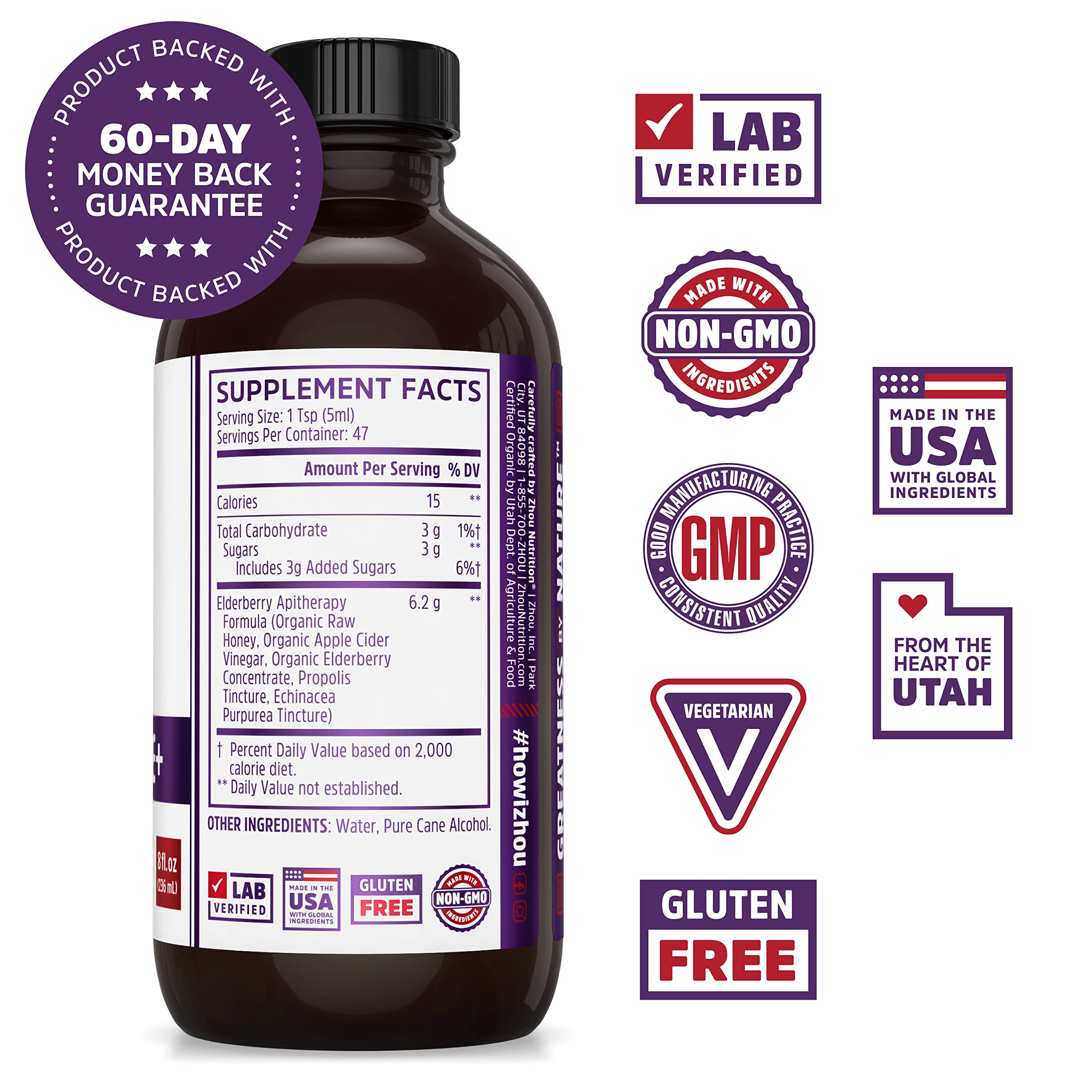 Zhou Nutrition Elderberry Syrup, Immune System Booster with Organic Elderberry Syrup Zhou Nutrition buy supplements canada