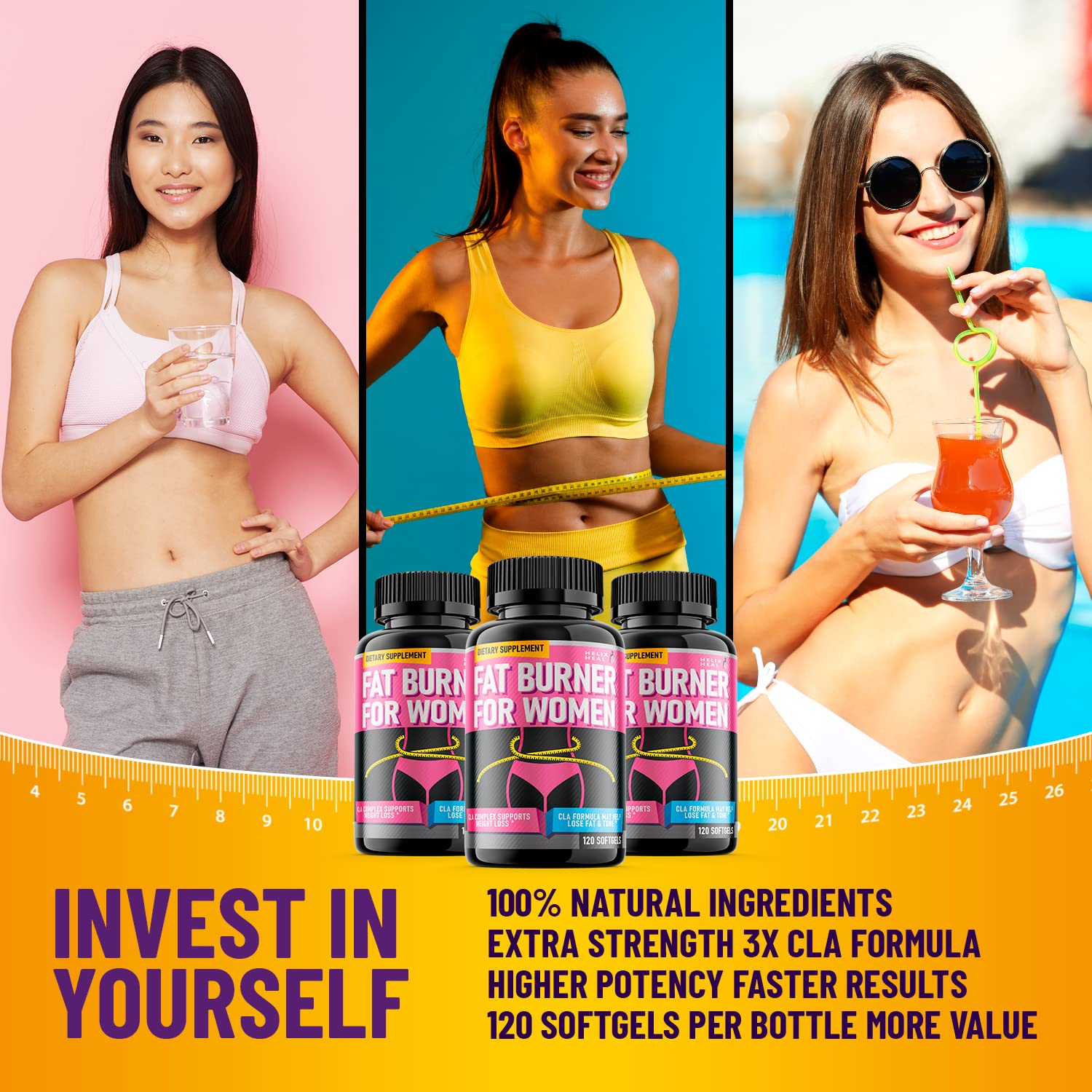 Helix Heal Belly Fat Burner for Women - Lose Stomach Fat w/Softgel Diet Pills Helix Heal buy supplements canada