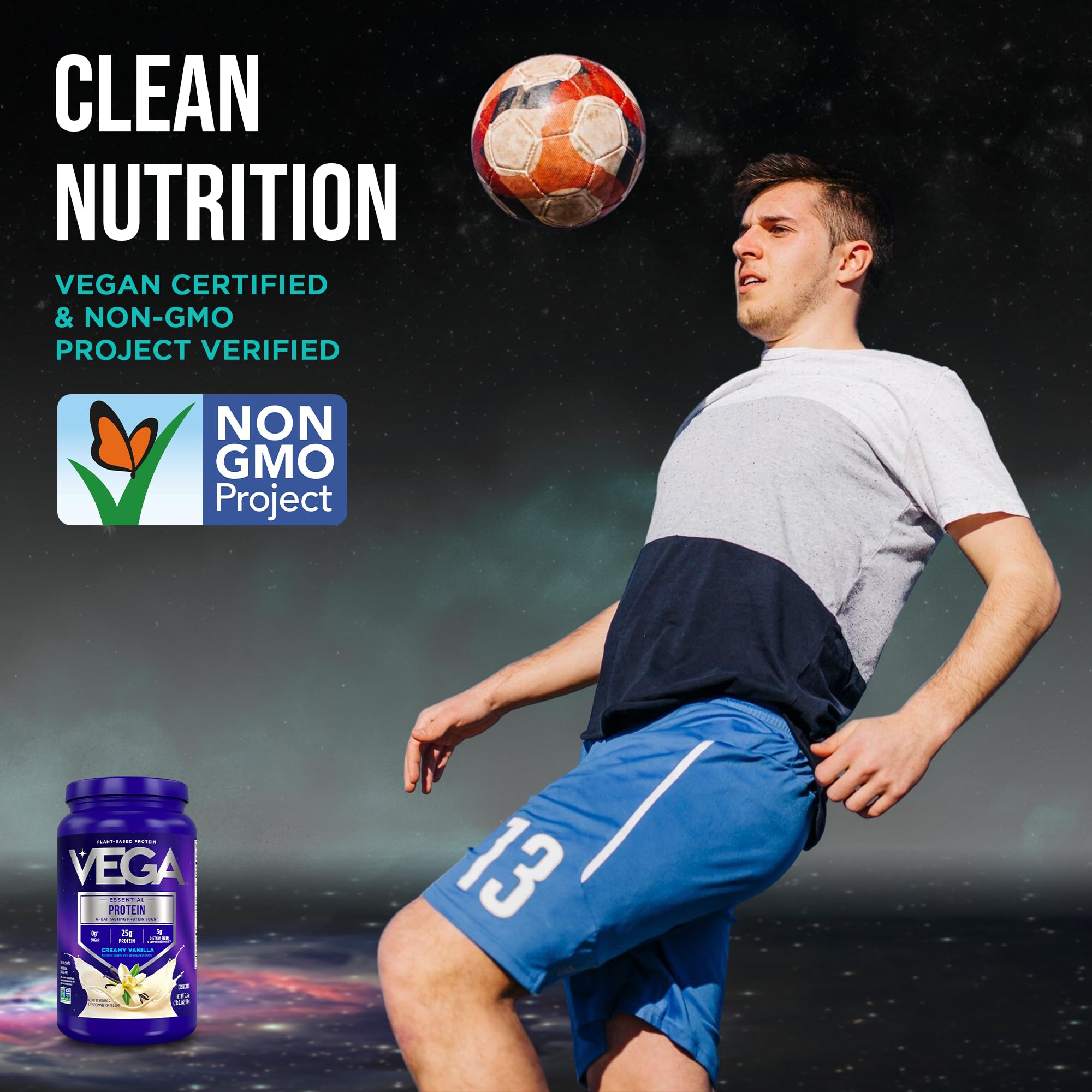 Vega Essential Protein – 25g Plant Based Protein Powder, Creamy Vanilla, Vegan for a Dairy-Free Vanilla Shake – Large Tub, 32.5oz (20 Servings) Vega buy supplements canada