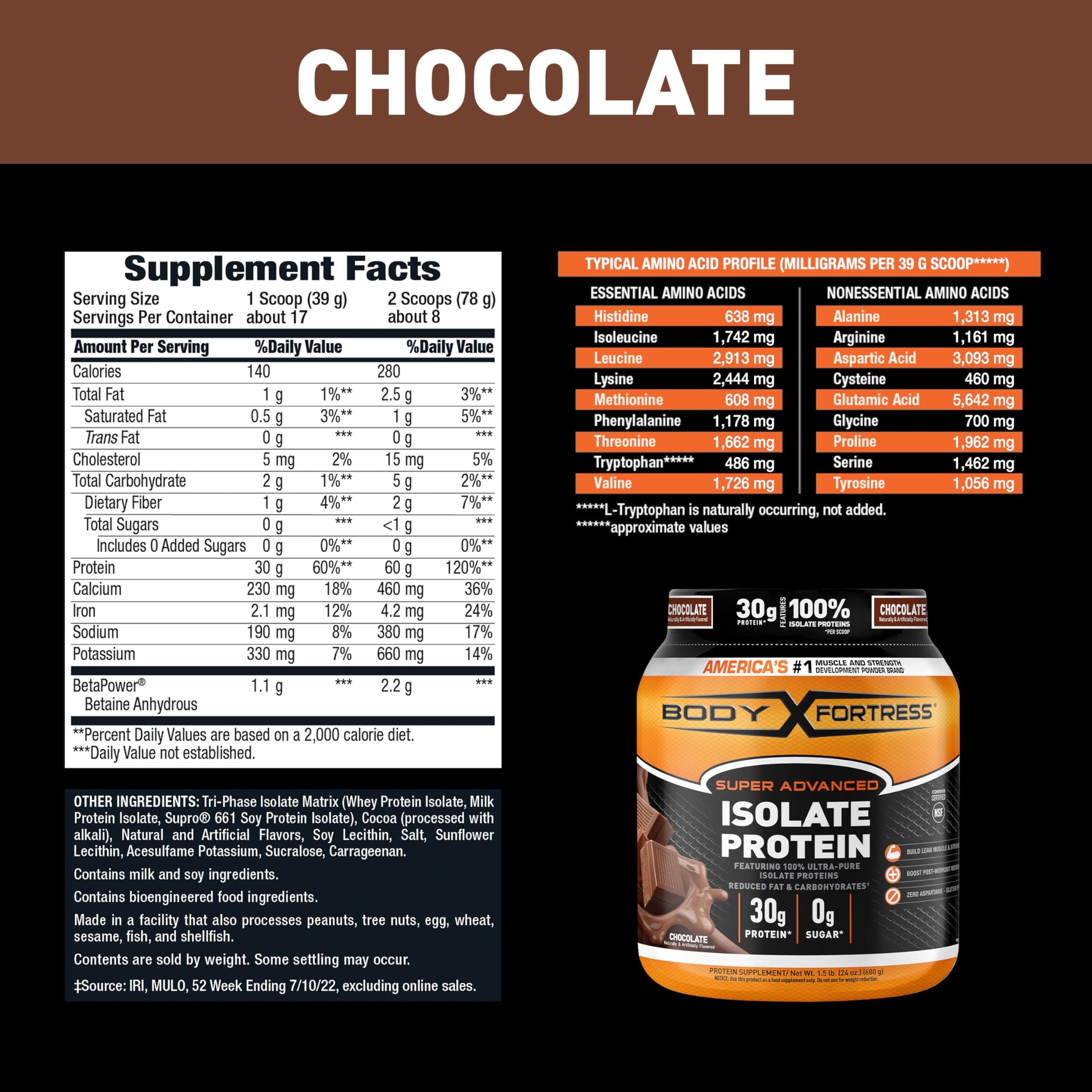 Body Fortress Super Advanced Isolate Protein, Chocolate Protein Powder Supplement Body Fortress buy supplements canada
