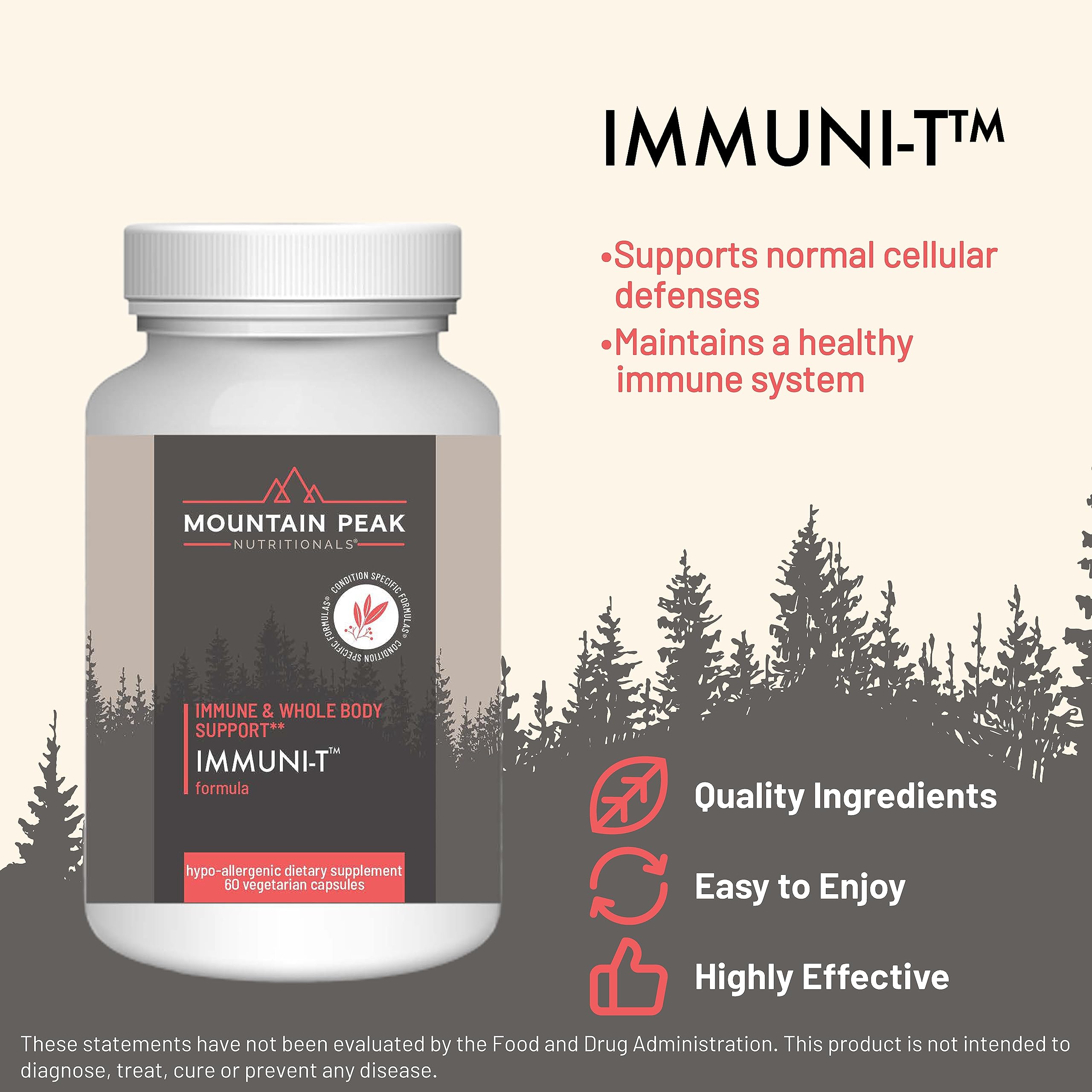 Mountain Peak Nutritionals Immuni-T Advanced Immune Support Supplement - 4-in-1 Formula with Vitamin C, A, Zinc, & Mushroom Blend - Daily Wellness & Seasonal Defense (60 Vegetarian Capsules) Mountain Peak Nutritionals buy supplements canada
