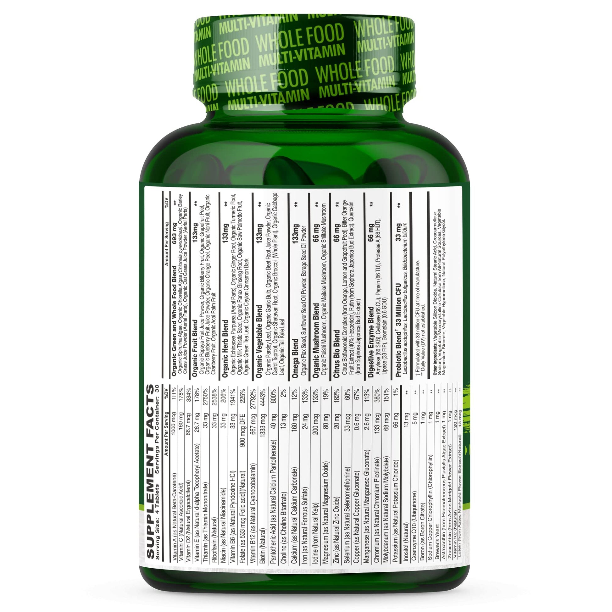 Whole Food Multivitamin for Men - Natural Multi Vitamins, Minerals, Organic Extracts Wholesome Wellness buy supplements canada