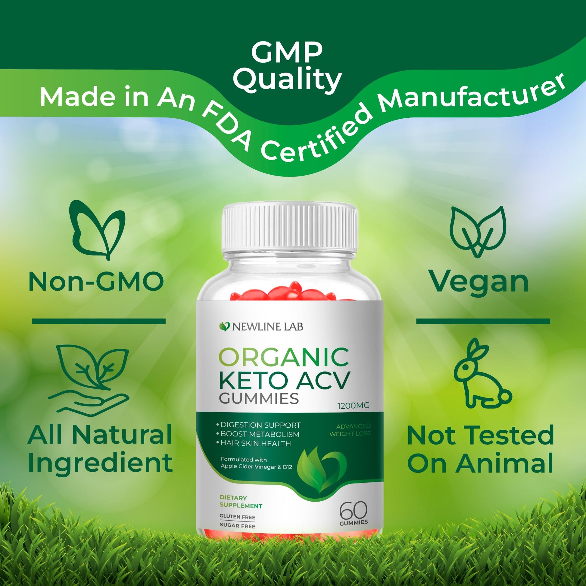 Organic Keto ACV Gummies for Advanced Weight Loss Fat Burn - Sugar Gluten Free Apple Newline Lab buy supplements canada