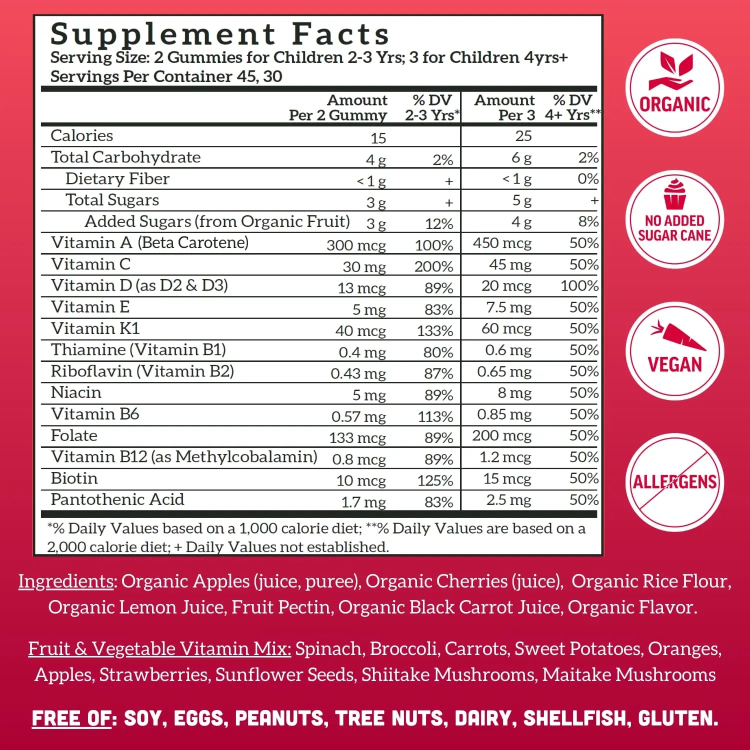 Llama Naturals Kids Multivitamin Gummies | Real Fruit, No Added Sugar Cane | Organic Vegan Toddler Whole Food Vitamins | Llama Naturals buy supplements canada