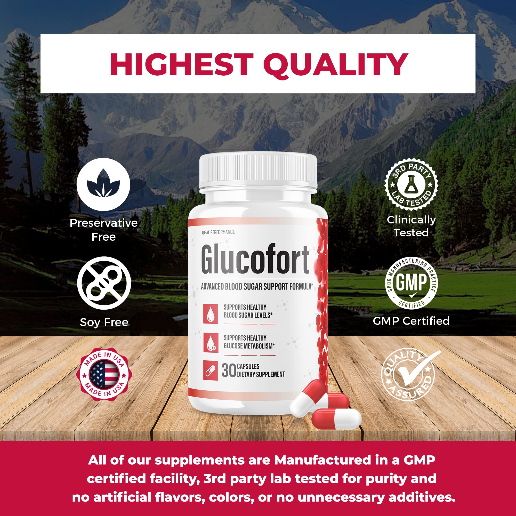 IDEAL PERFORMANCE (Official) Glucofort Supplement Support Formula (3 Pack) IDEAL PERFORMANCE buy supplements canada