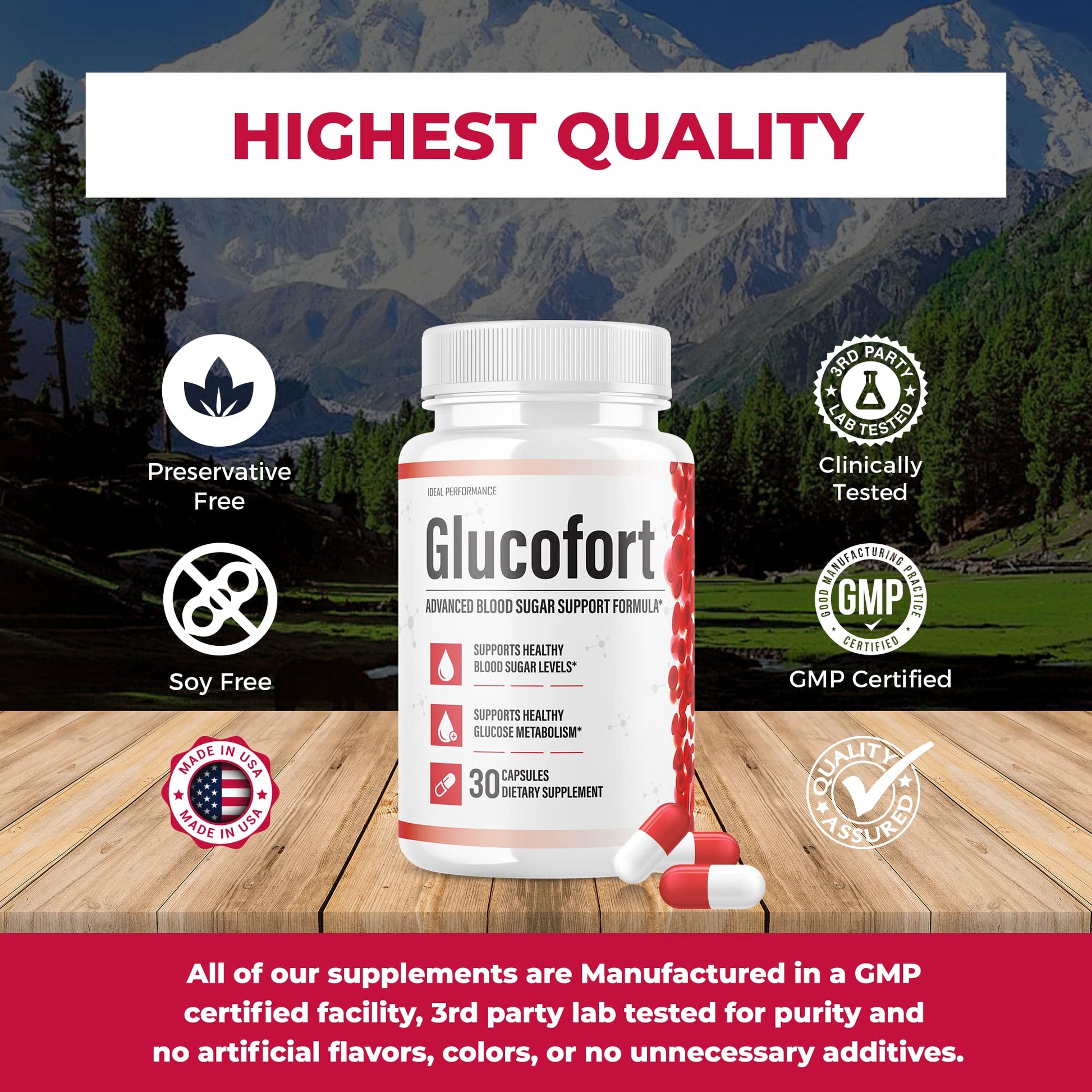 IDEAL PERFORMANCE (Official) Glucofort Supplement Support Formula (3 Pack) IDEAL PERFORMANCE buy supplements canada