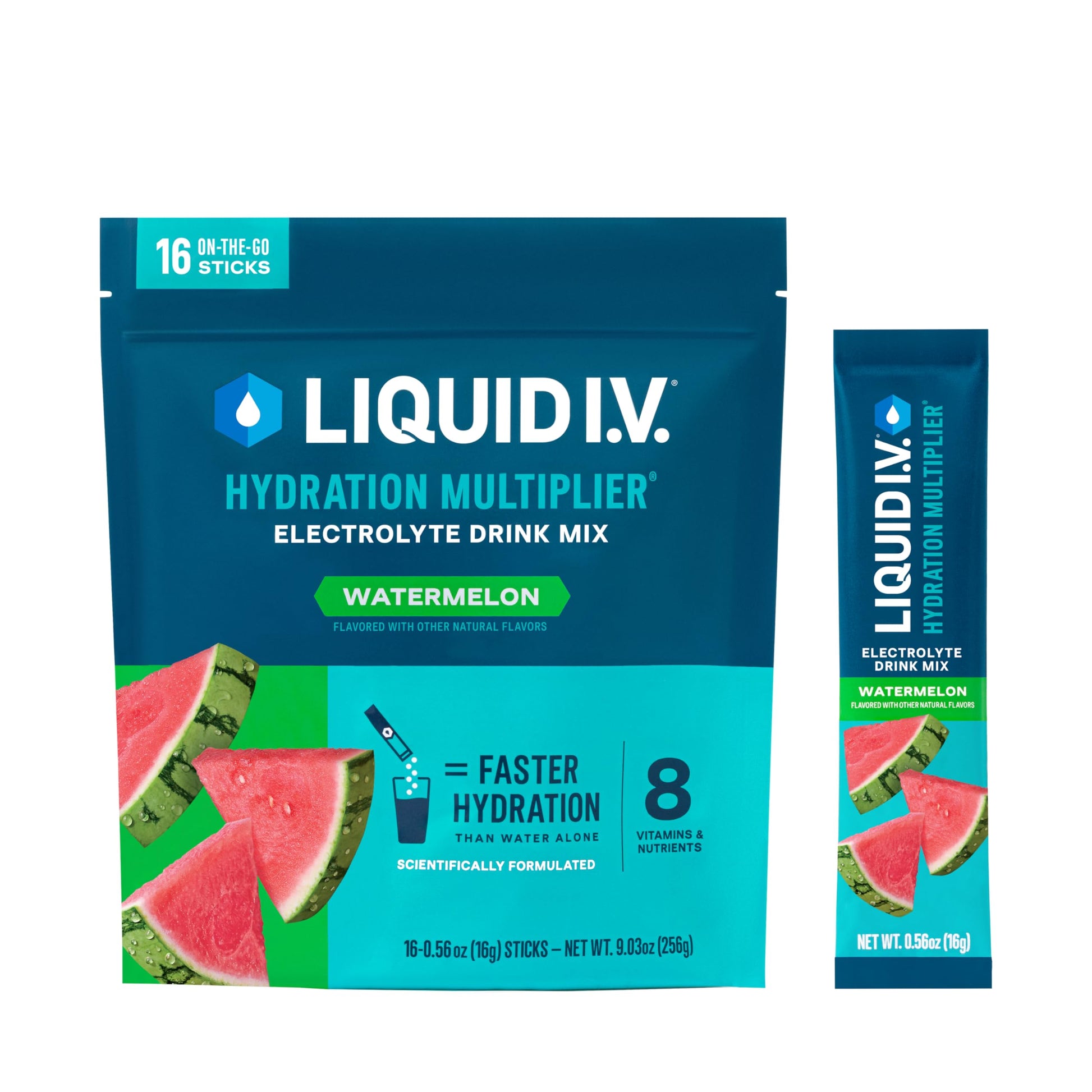 Liquid I.V.® Hydration Multiplier® - Watermelon | Electrolyte Powder Drink Mix | 1 Pack (16 Servings) Liquid I.V. buy supplements canada