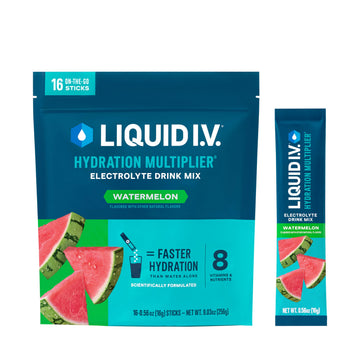 Liquid I.V.® Hydration Multiplier® - Watermelon | Electrolyte Powder Drink Mix | 1 Pack (16 Servings) Liquid I.V. buy supplements canada
