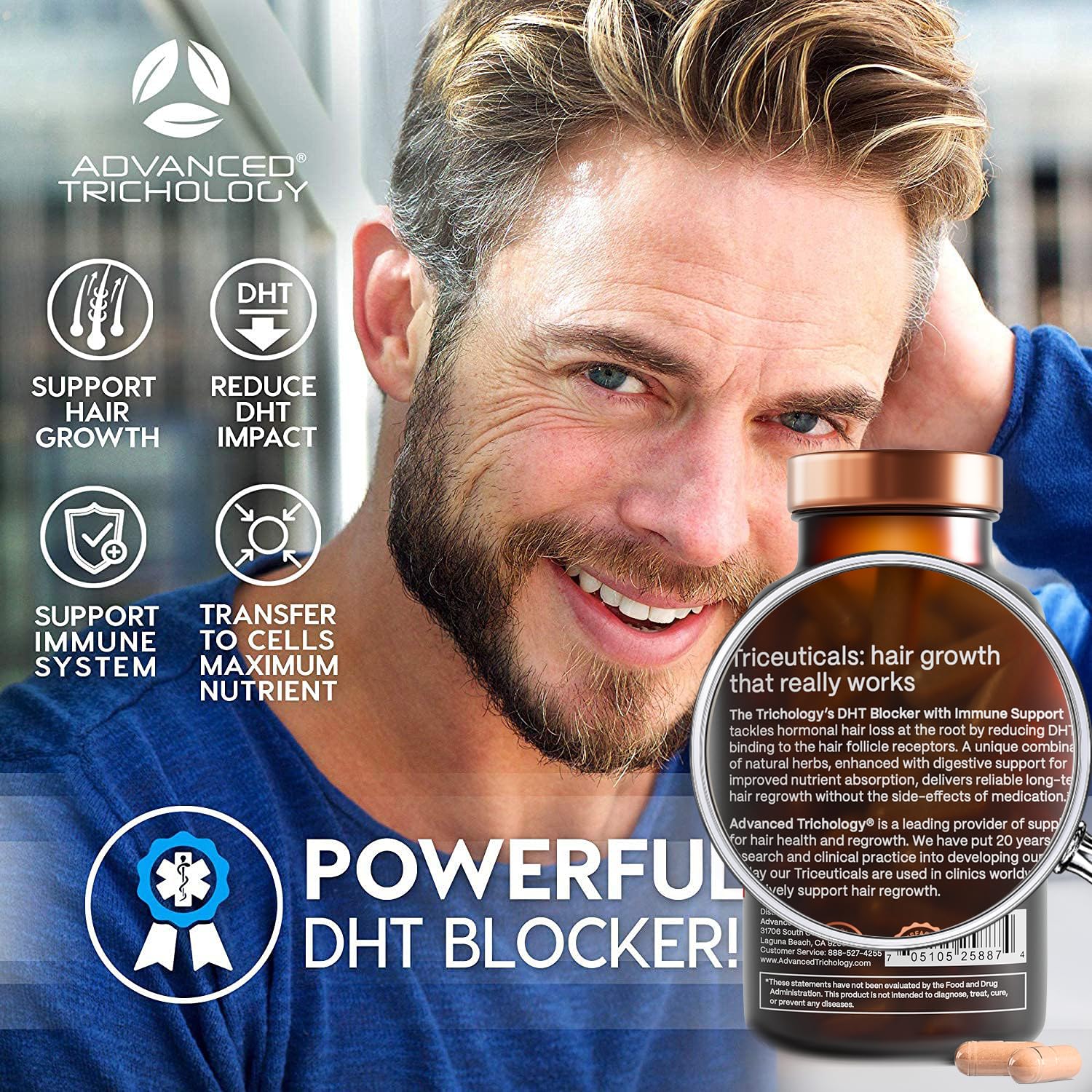 DHT Blocker - Hair Growth Supplement for Genetic Thinning for Men and Women | Approved* by American Hair Loss Association | Guaranteed, Backed by 20 Years Advanced Trichology buy supplements canada