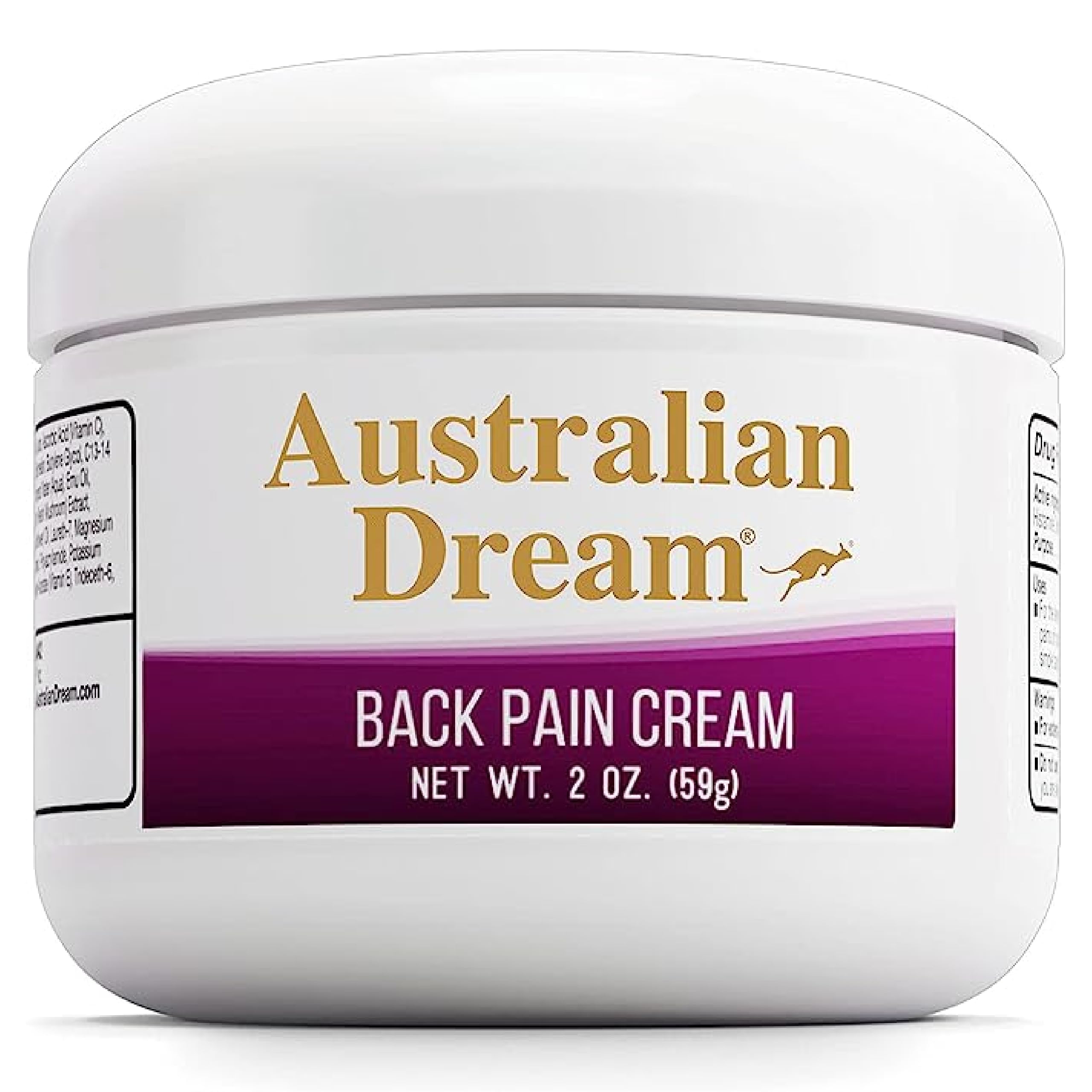 Australian Dream Back Pain Cream - Soothing, Non-Greasy Muscle Pain Relief Cream - Good for Neck, Back, Body, or Muscle Aches - 2 oz Jar Australian Dream buy supplements canada