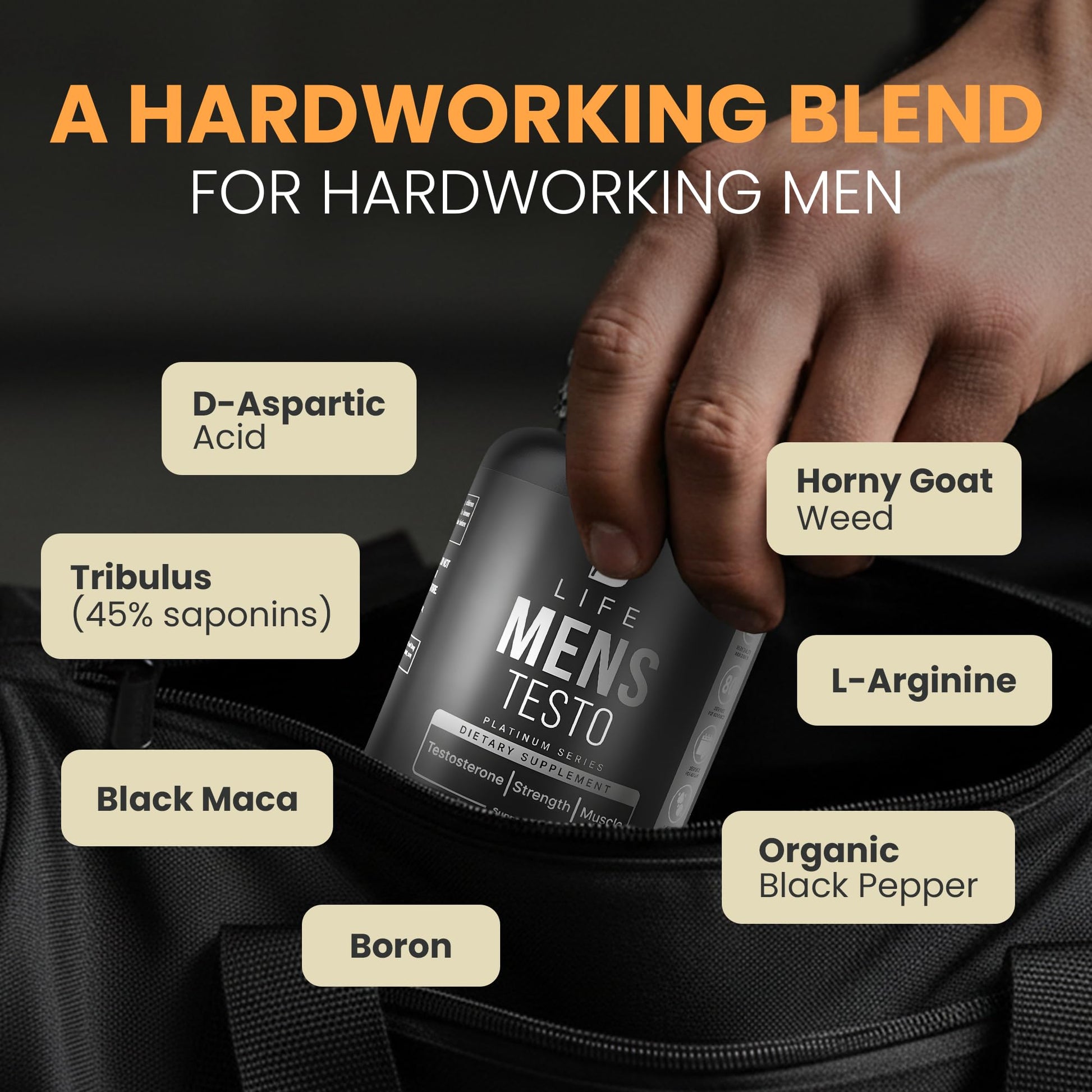 Testosterone Booster Supplement for Men | Boron supplement for men with Tribulus Terrestris, Black Maca, Horny Goat Weed, L-Arginine | Stamina, Endurance, Muscle growth & strength | 80 Servings B Life Company buy supplements canada