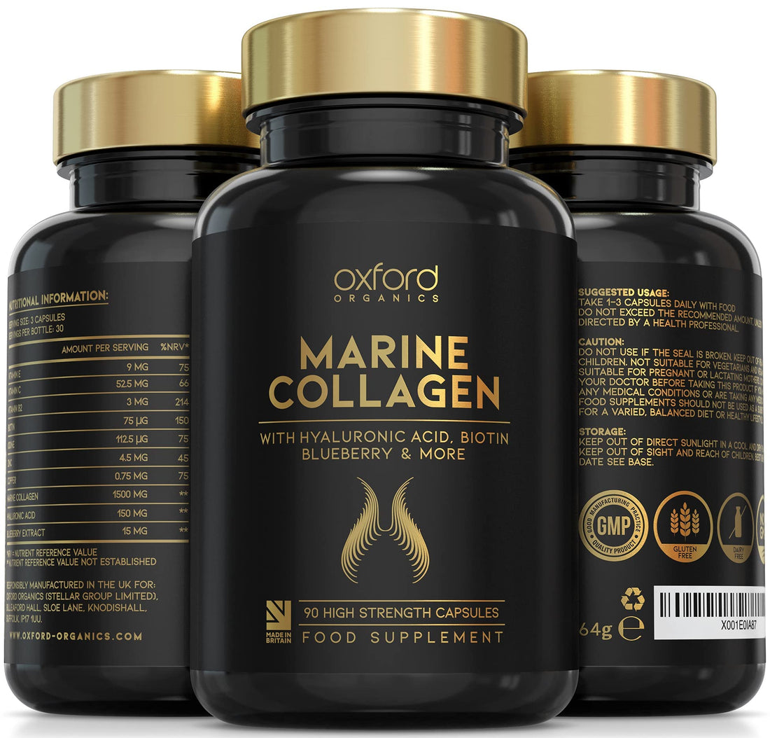 Advanced Marine Collagen Capsules | 1735mg Superfood & Vitamin Boosted Complex for Glowing Hair, Skin & Nails Oxford Organics buy supplements canada