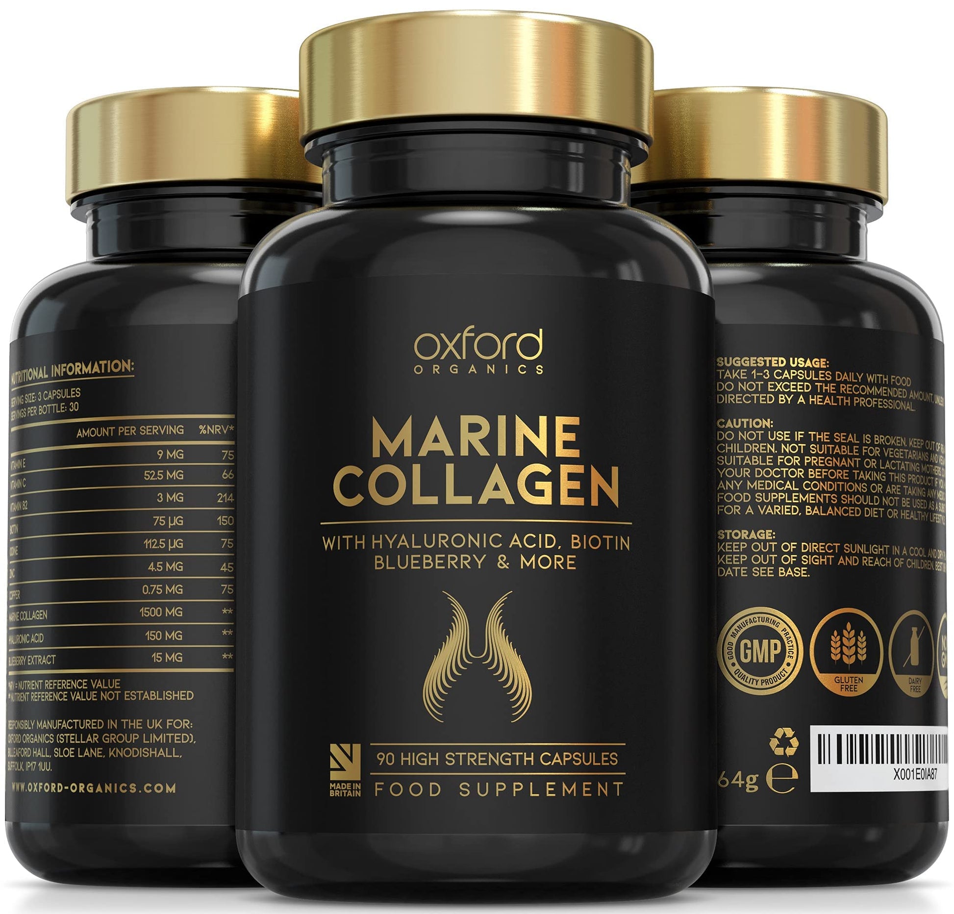 Advanced Marine Collagen Capsules | 1735mg Superfood & Vitamin Boosted Complex for Glowing Hair, Skin & Nails Oxford Organics buy supplements canada
