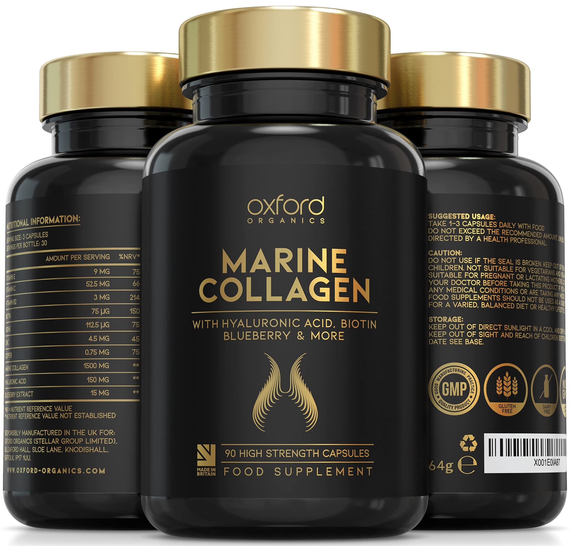 Advanced Marine Collagen Capsules | 1735mg Superfood & Vitamin Boosted Complex for Glowing Hair, Skin & Nails Oxford Organics buy supplements canada