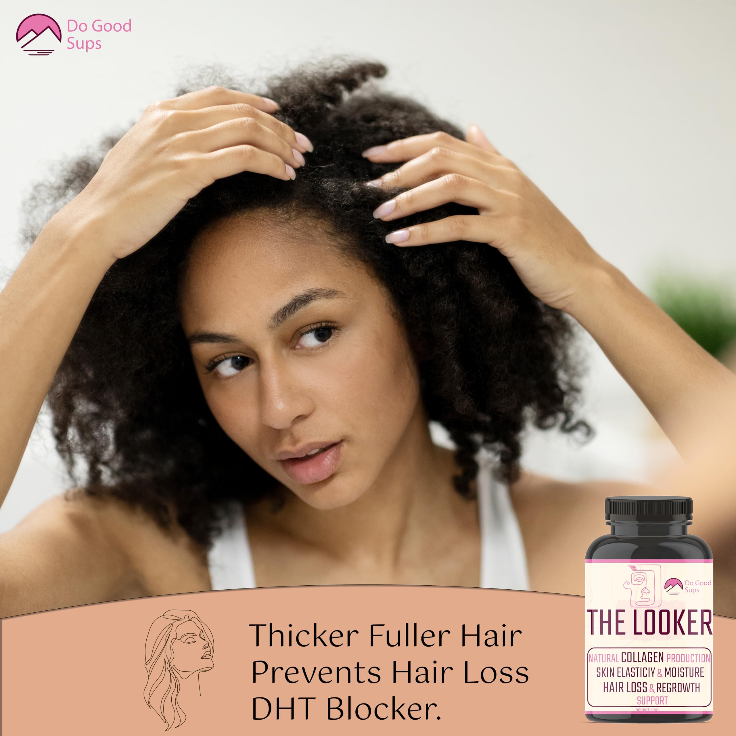 Do Good Sups The Looker 60 Caps- Skin Hair and Nails Vitamins - Natural Collagen Production - Reduces Hair Thinning - Skin Elasticity - Skin Moisture - Plant Sterols Bromelain Zinc Vitamin E Selenium Do Good Sups buy supplements canada